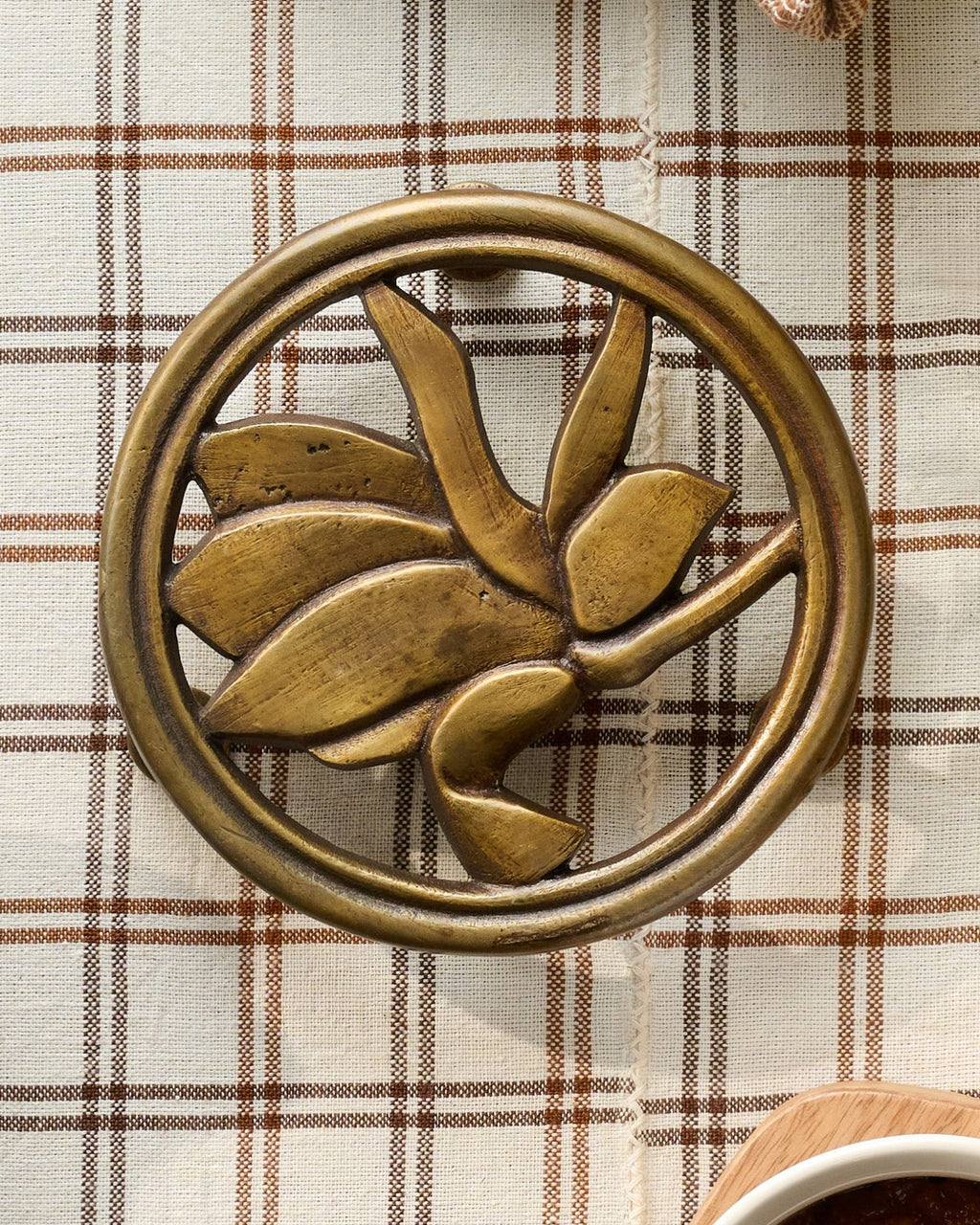 Magnolia Antique Brass Trivet
