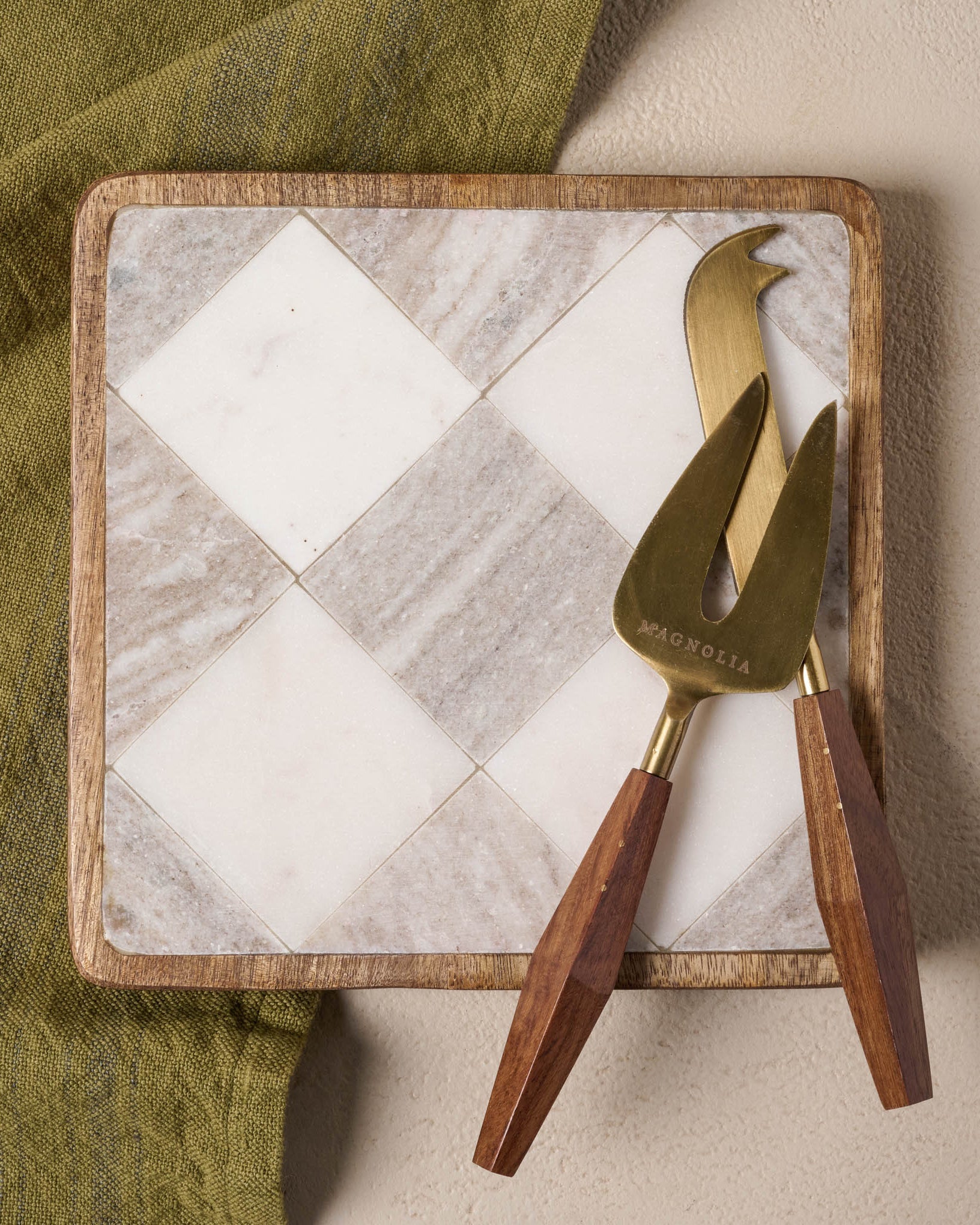 Everett Checkered Marble Trivet