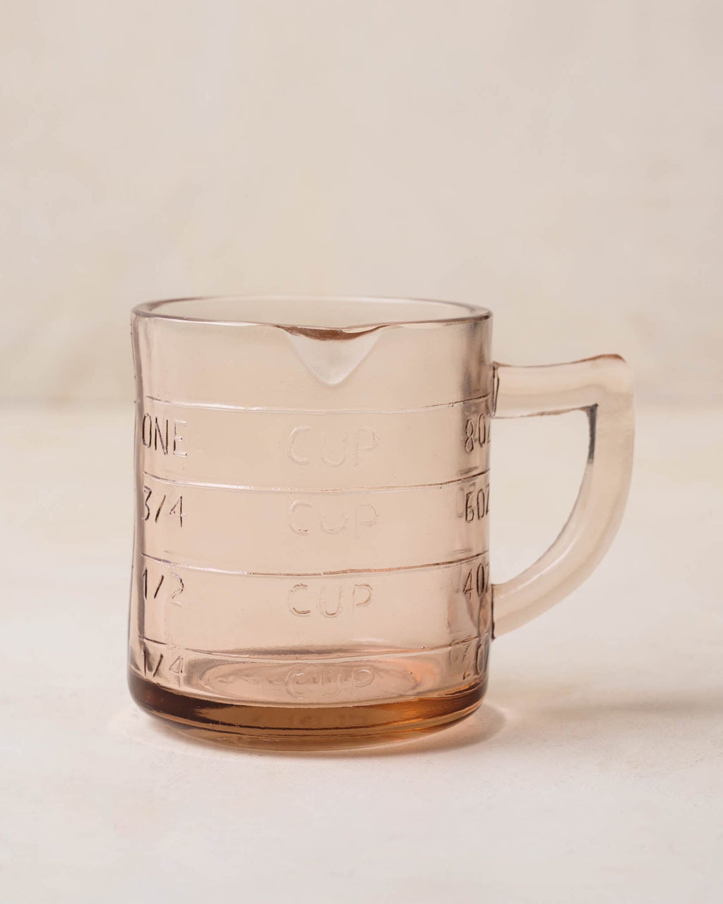 Blush One Cup Glass Measuring Cup