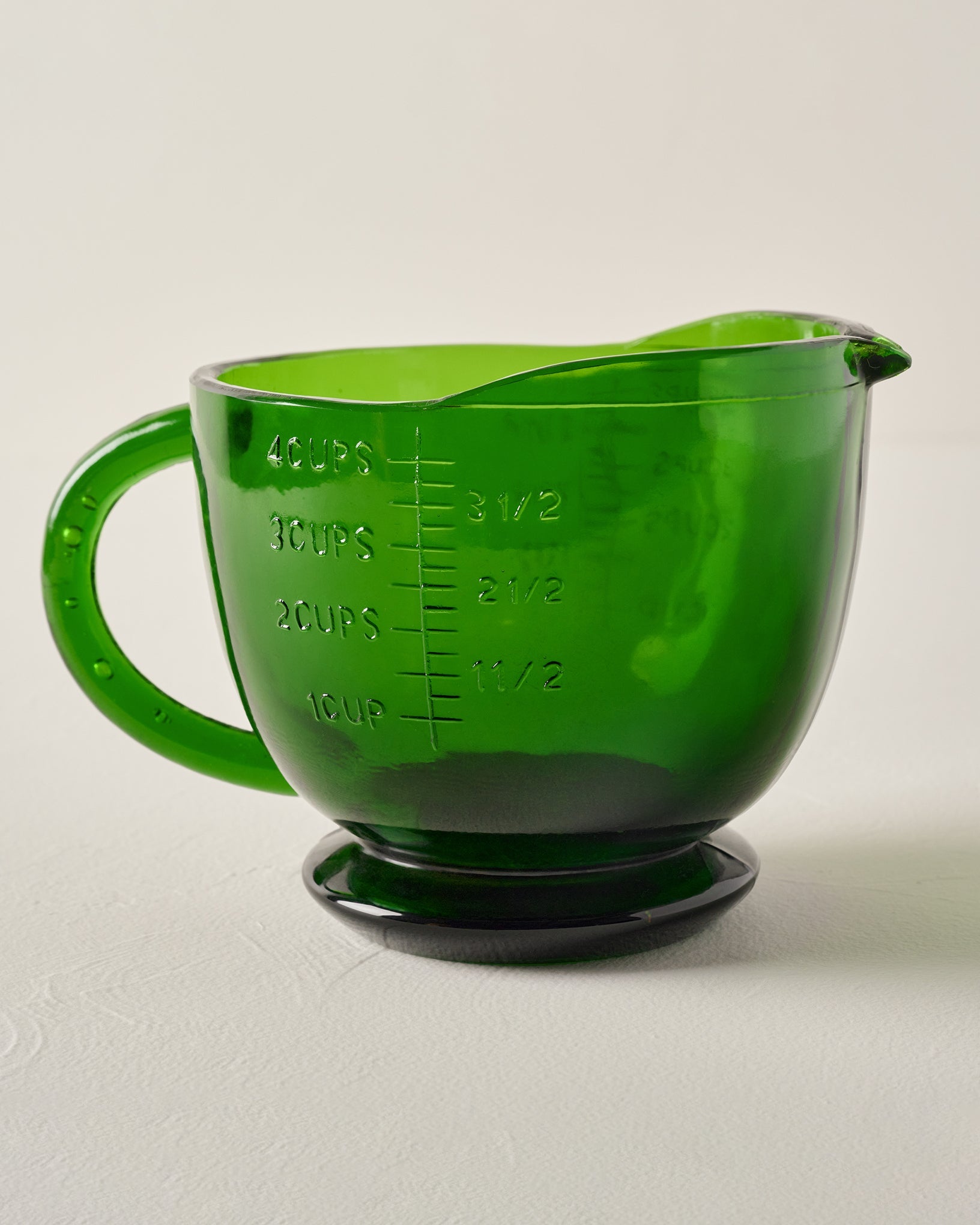 Green Glass 4 Cup Measuring Cup