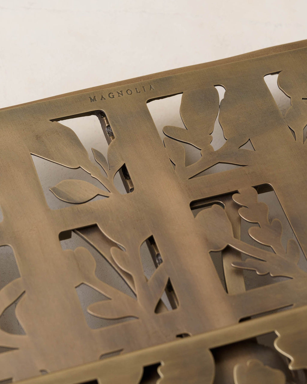 Antique Brass Shadow Floral Cookbook Stand