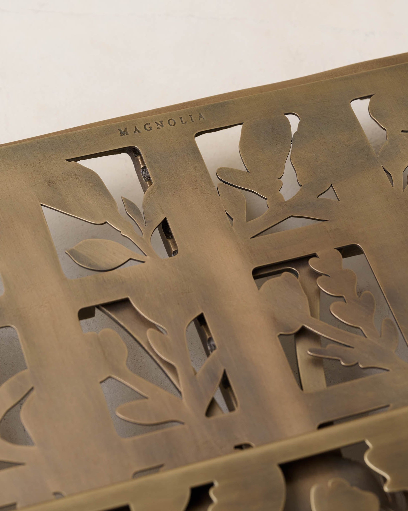 Antique Brass Shadow Floral Cookbook Stand
