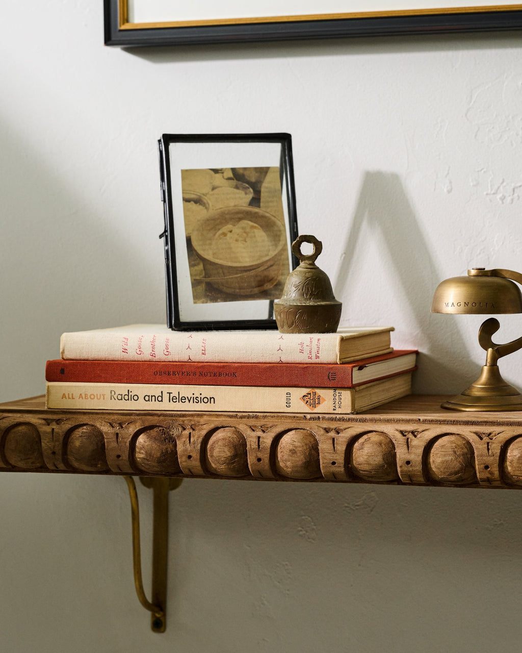 Griffin Hand Carved Wood Shelf