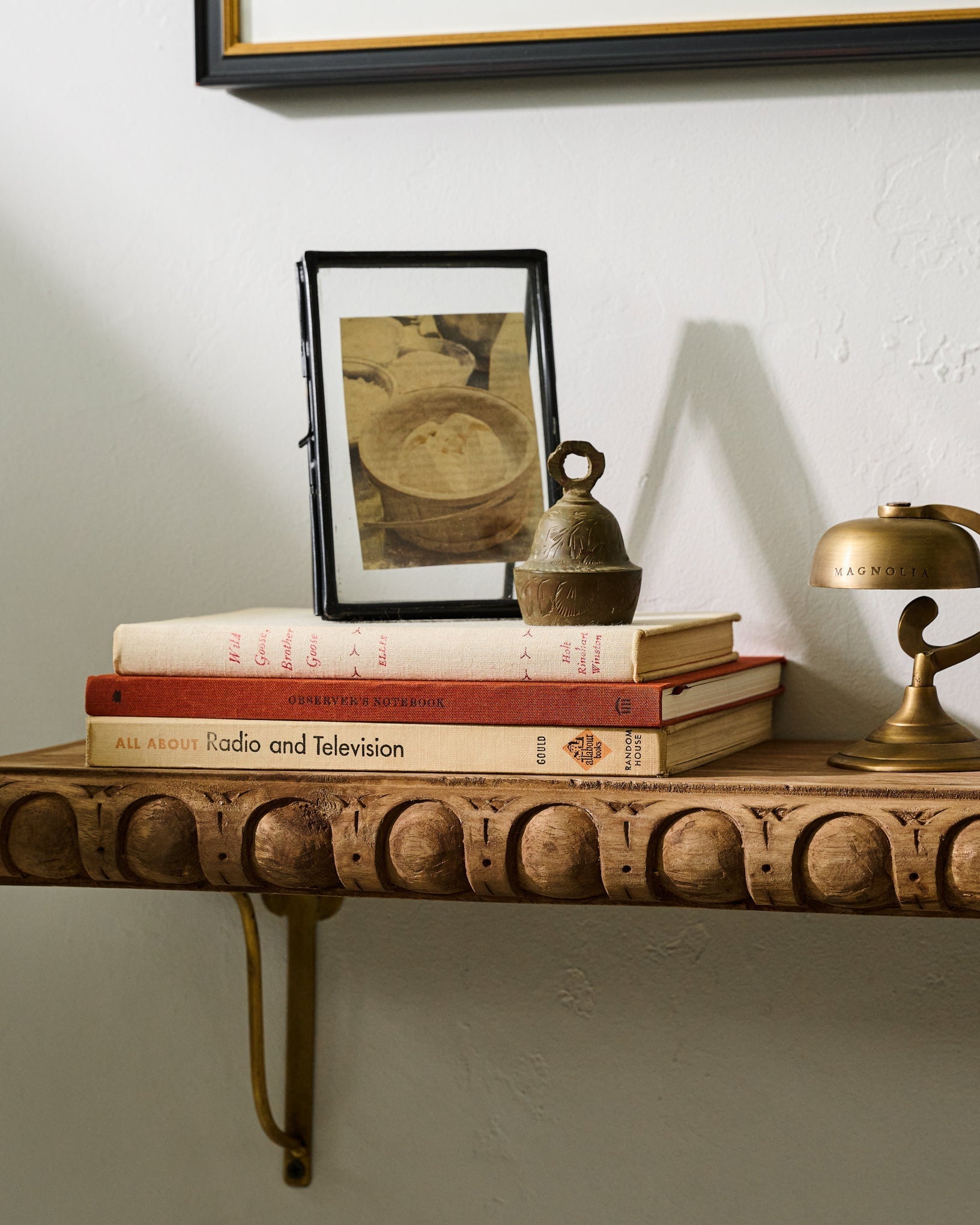 Griffin Hand Carved Wood Shelf