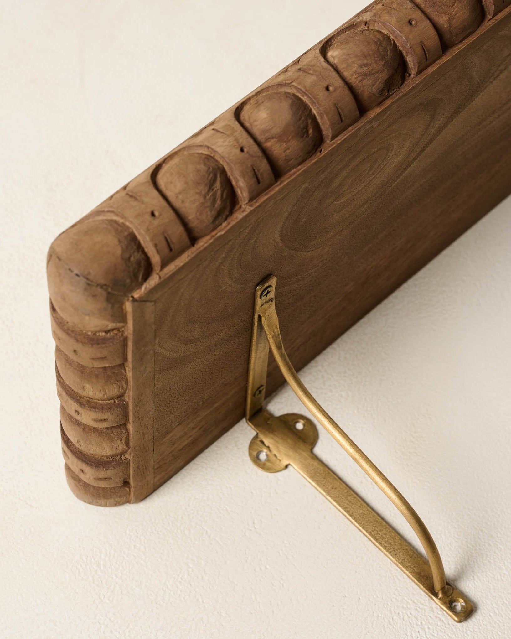 Griffin Hand Carved Wood Shelf