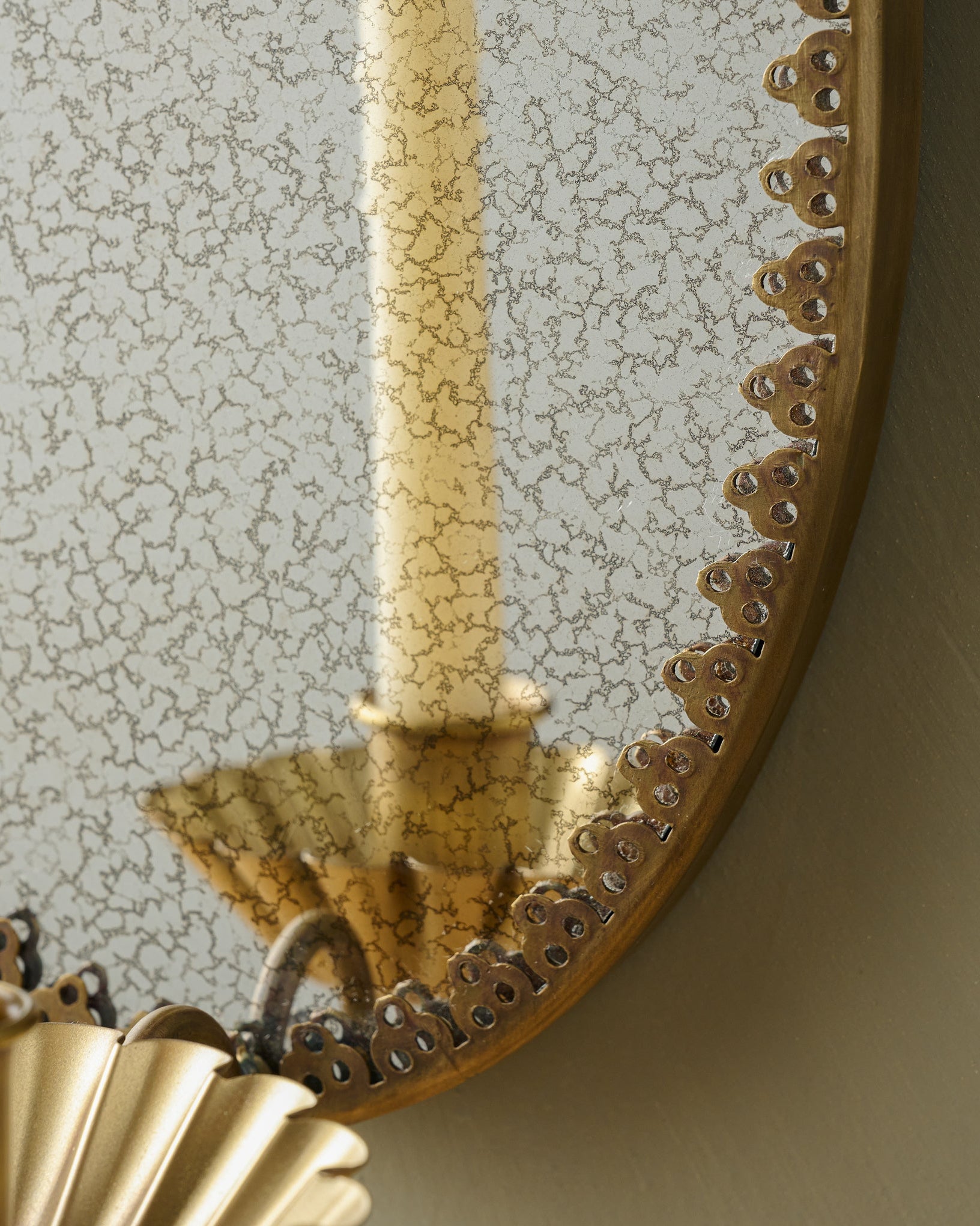 Oval Antique Mirrored Sconce
