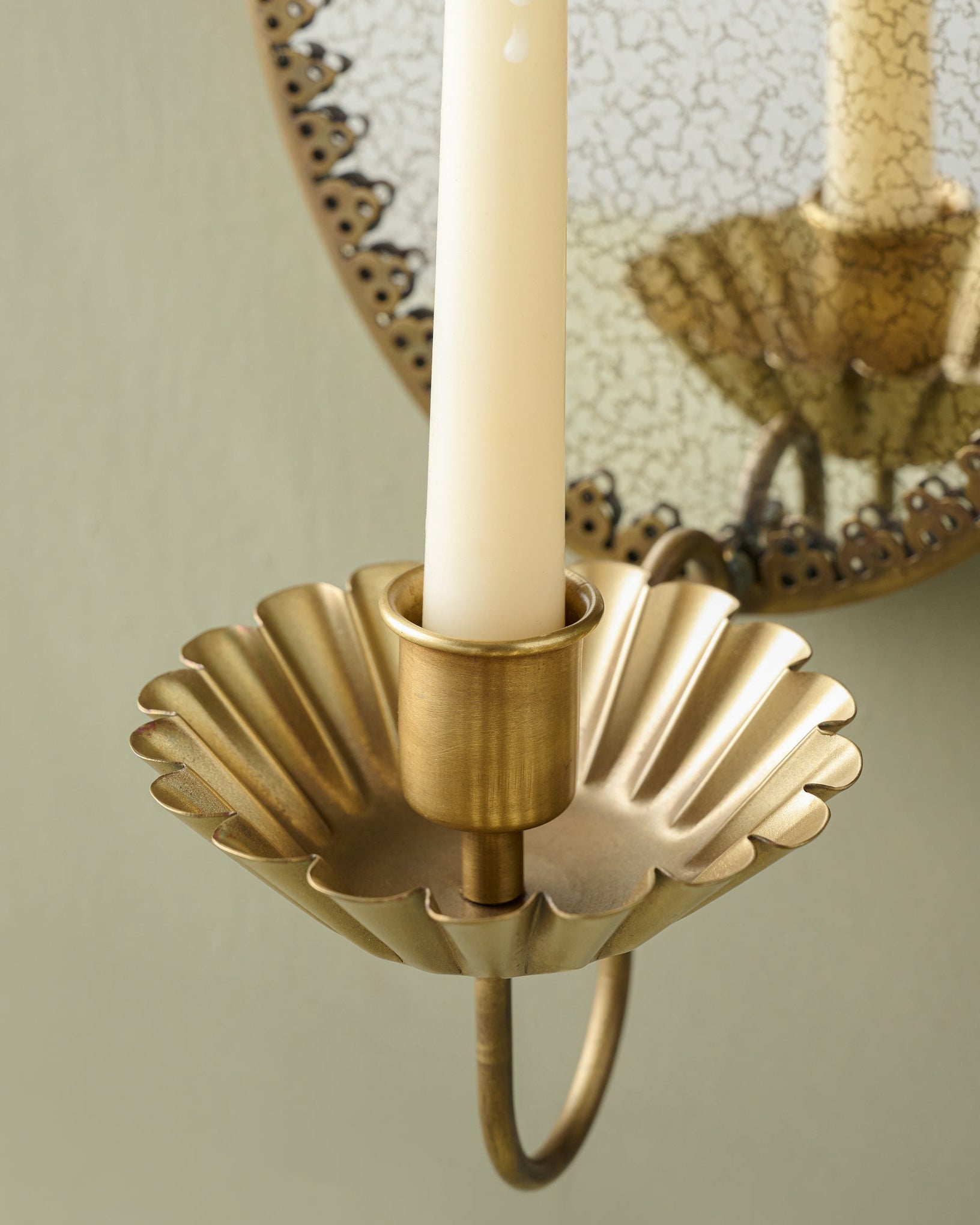 Oval Antique Mirrored Sconce