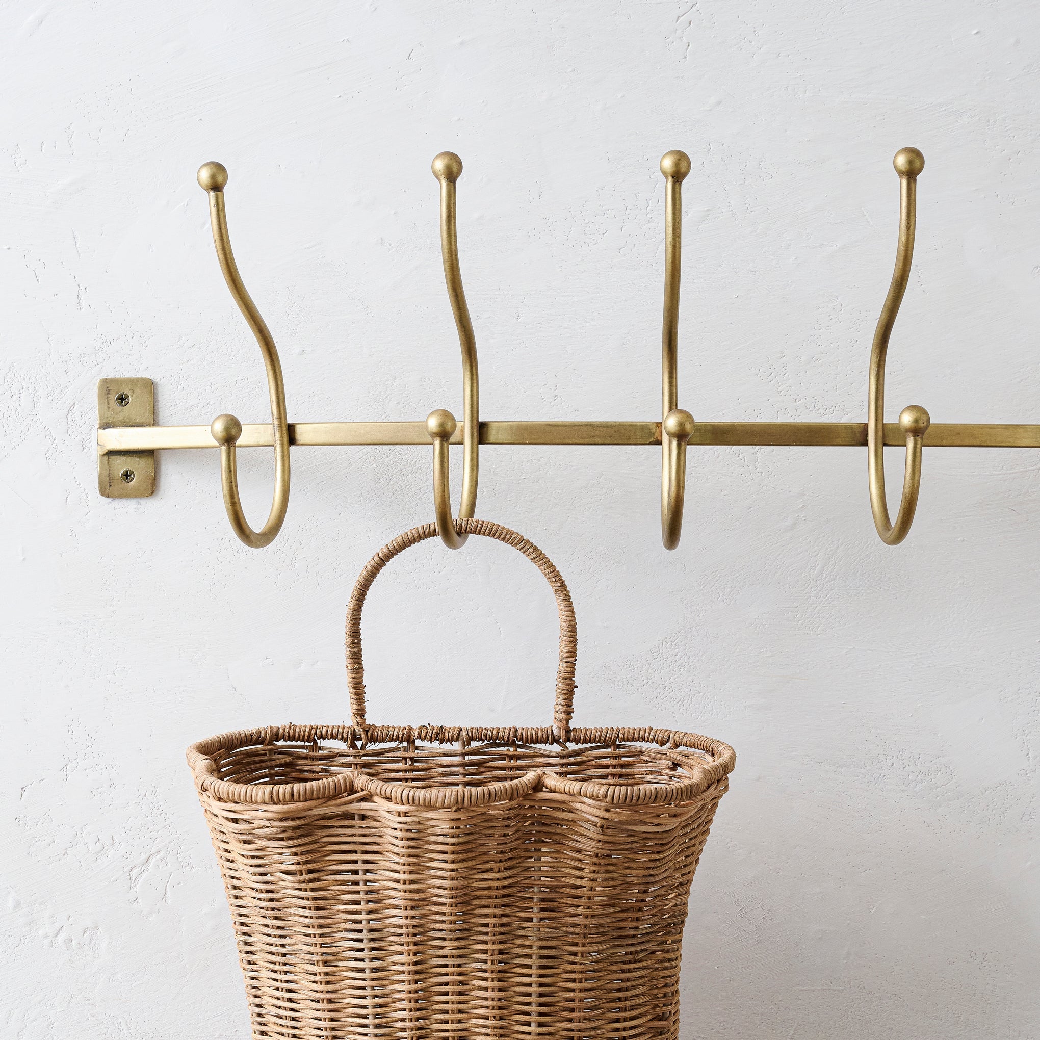Webster Antique Brass Hook Rack