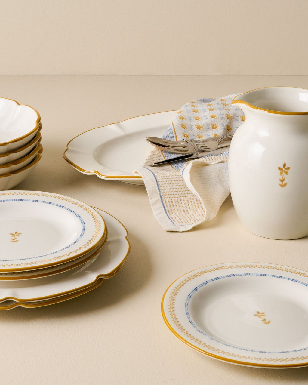 Luna Floral Printed Napkin Set of Four