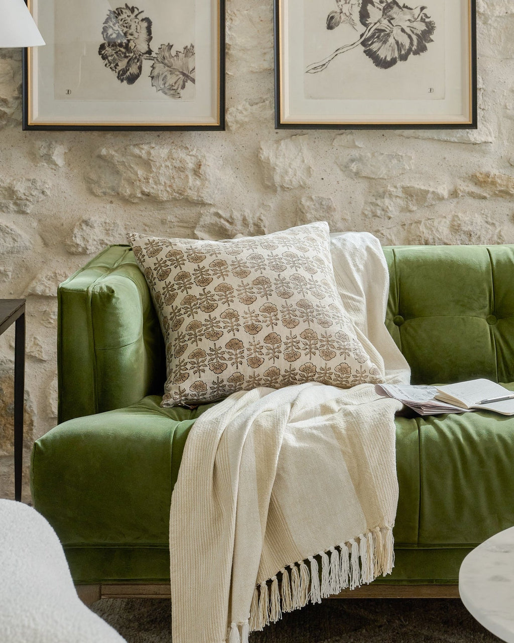 Flora Natural Printed Pillow