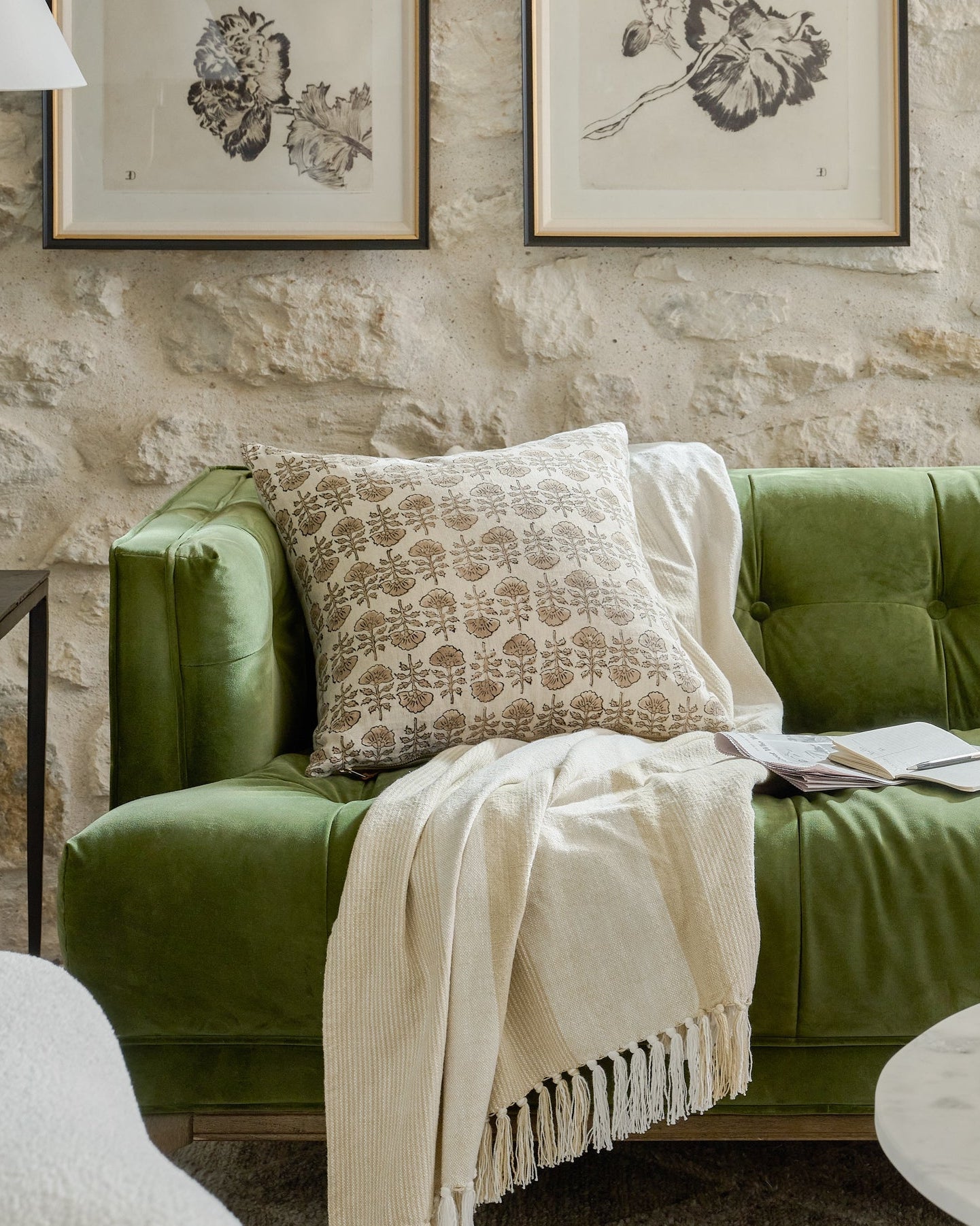 Flora Natural Printed Pillow