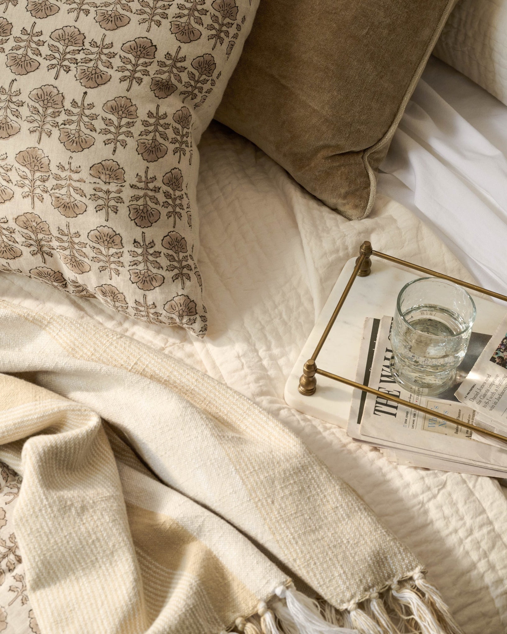 Flora Natural Printed Pillow