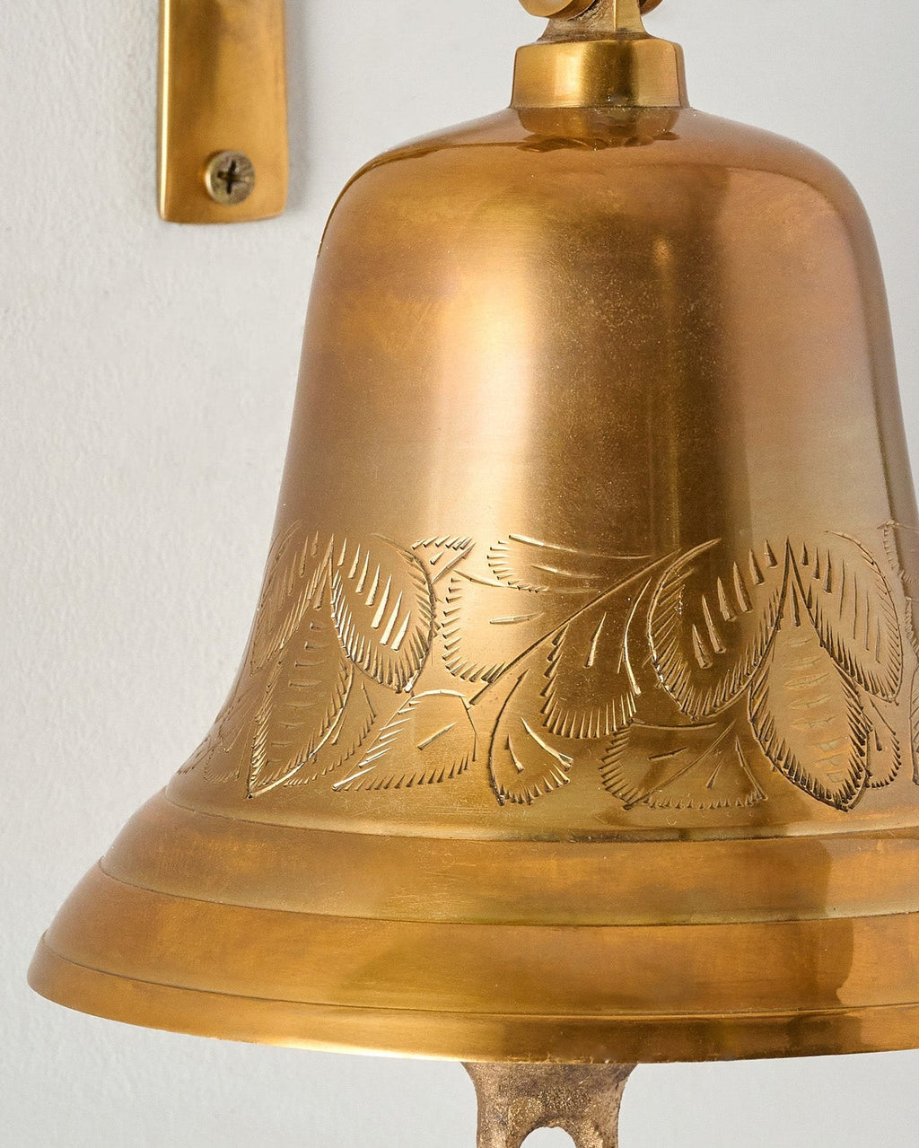 Polished Brass Etched Wall Bell