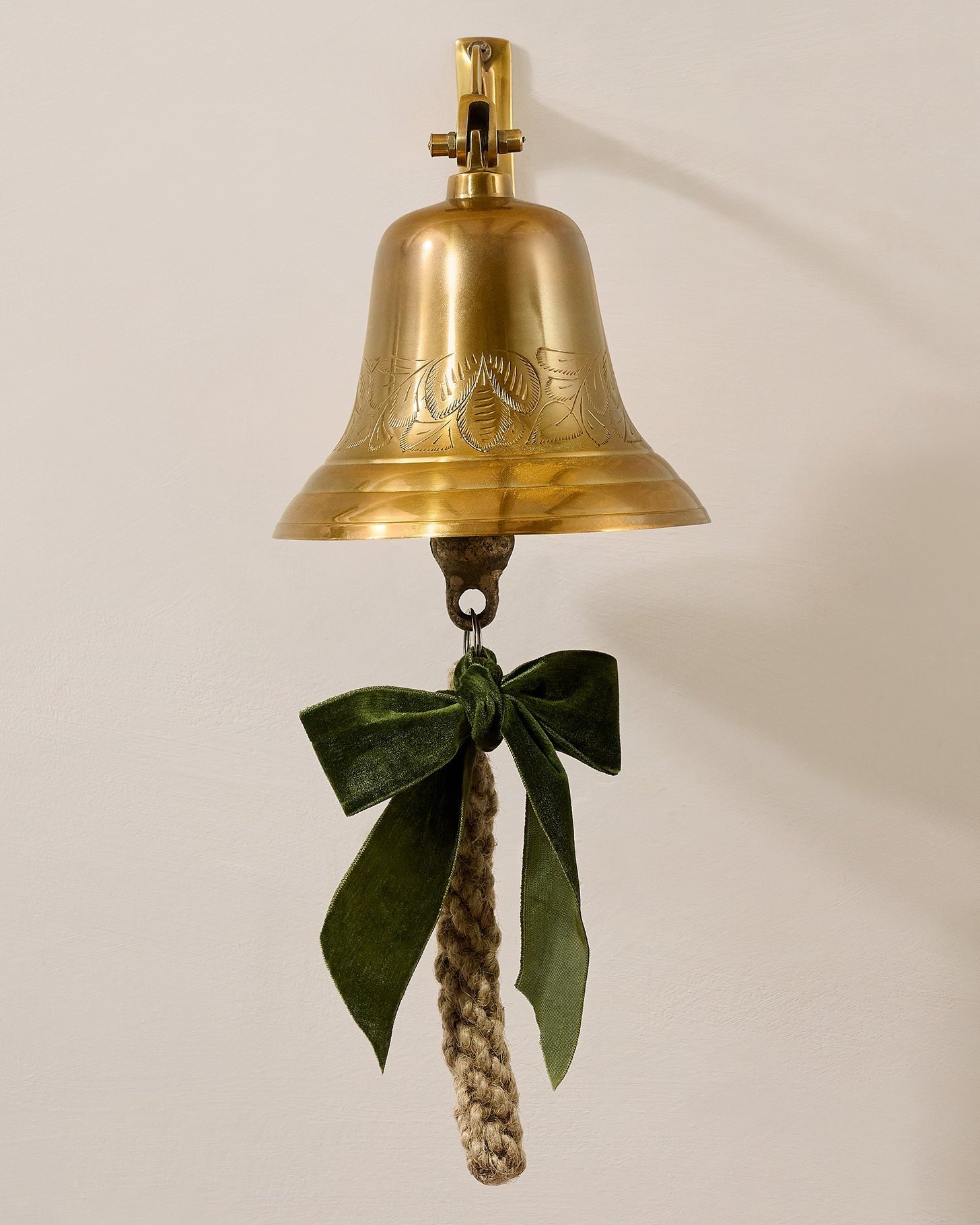 Polished Brass Etched Wall Bell