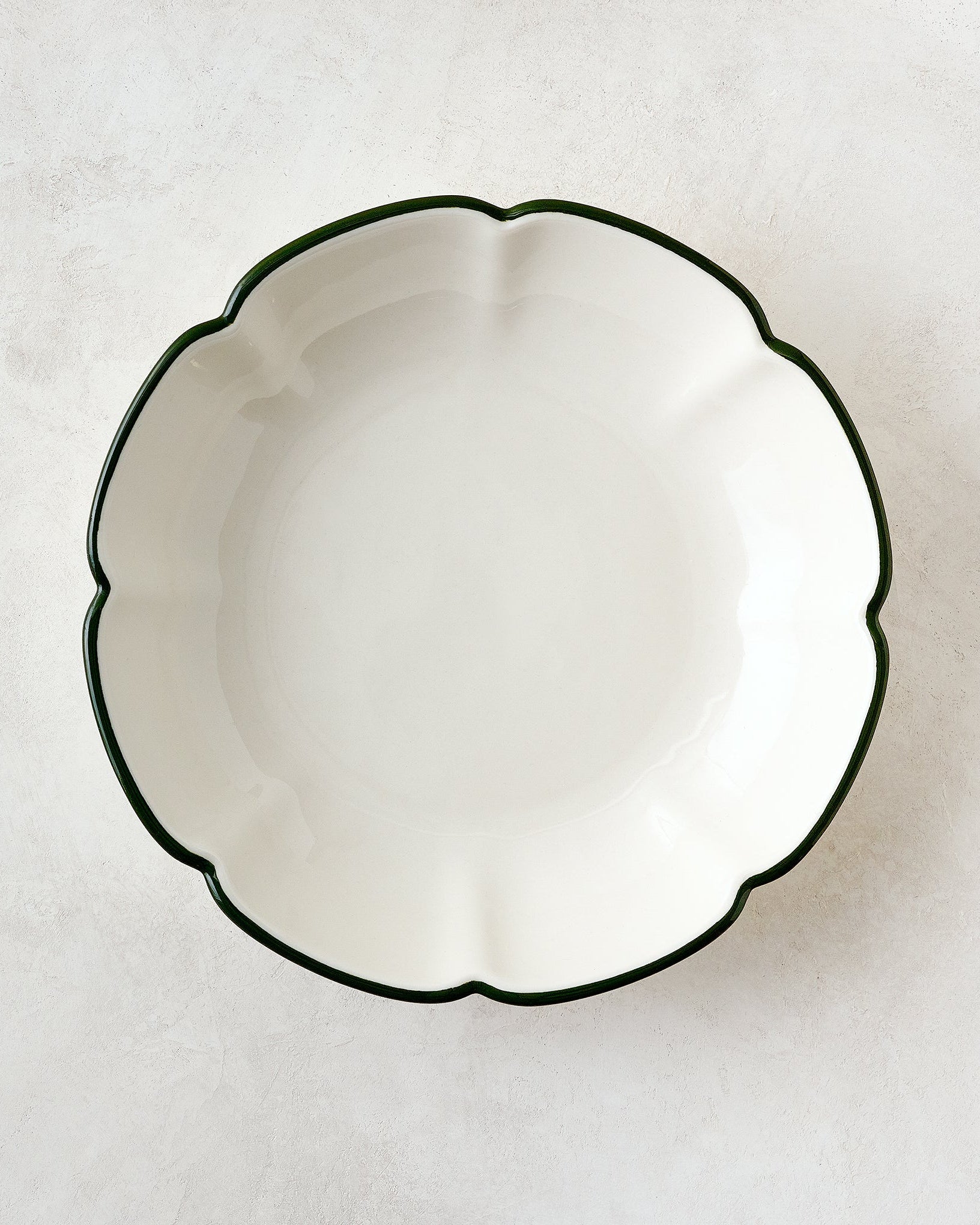 Green Luna Scalloped Pasta Bowl