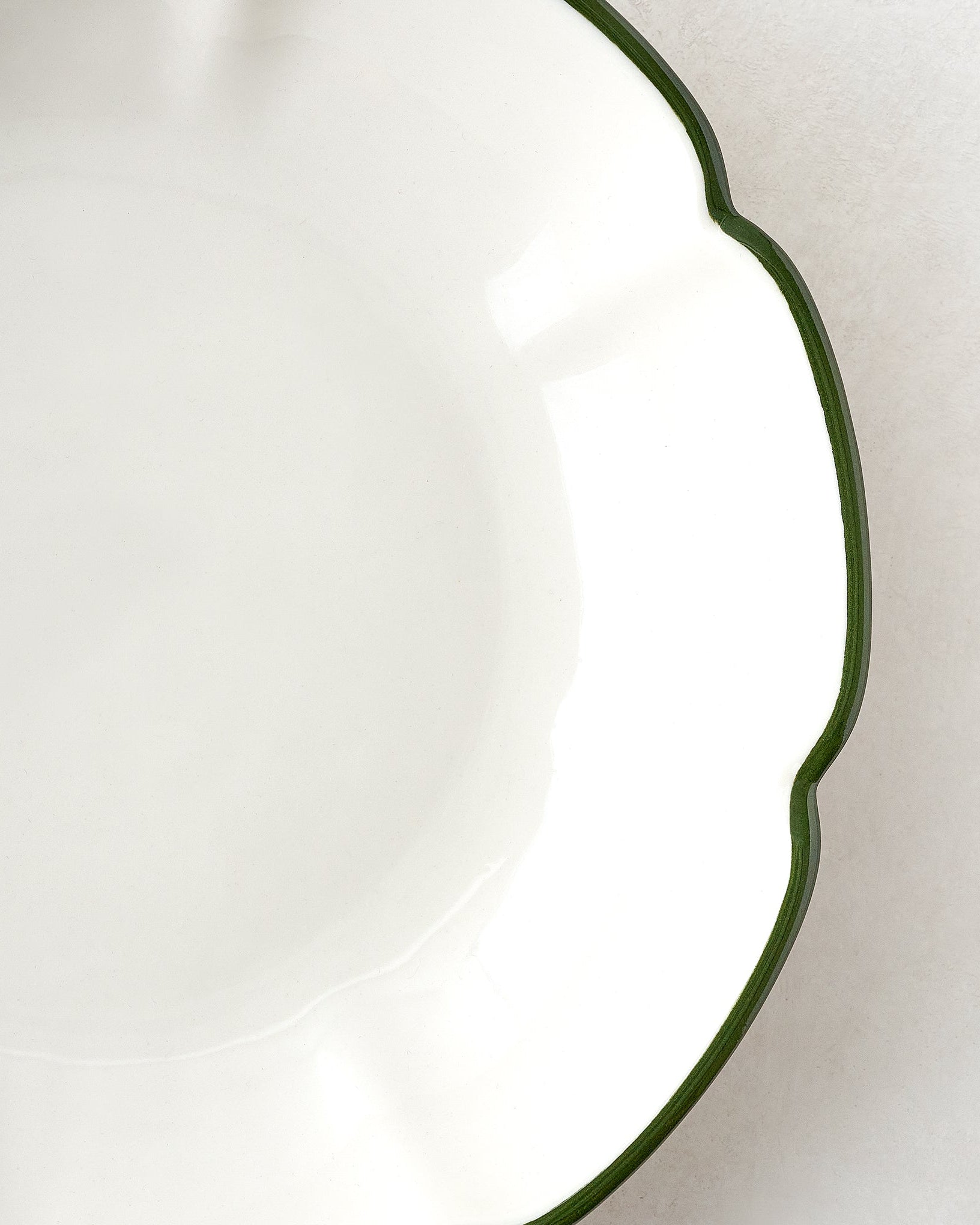Green Luna Scalloped Pasta Bowl