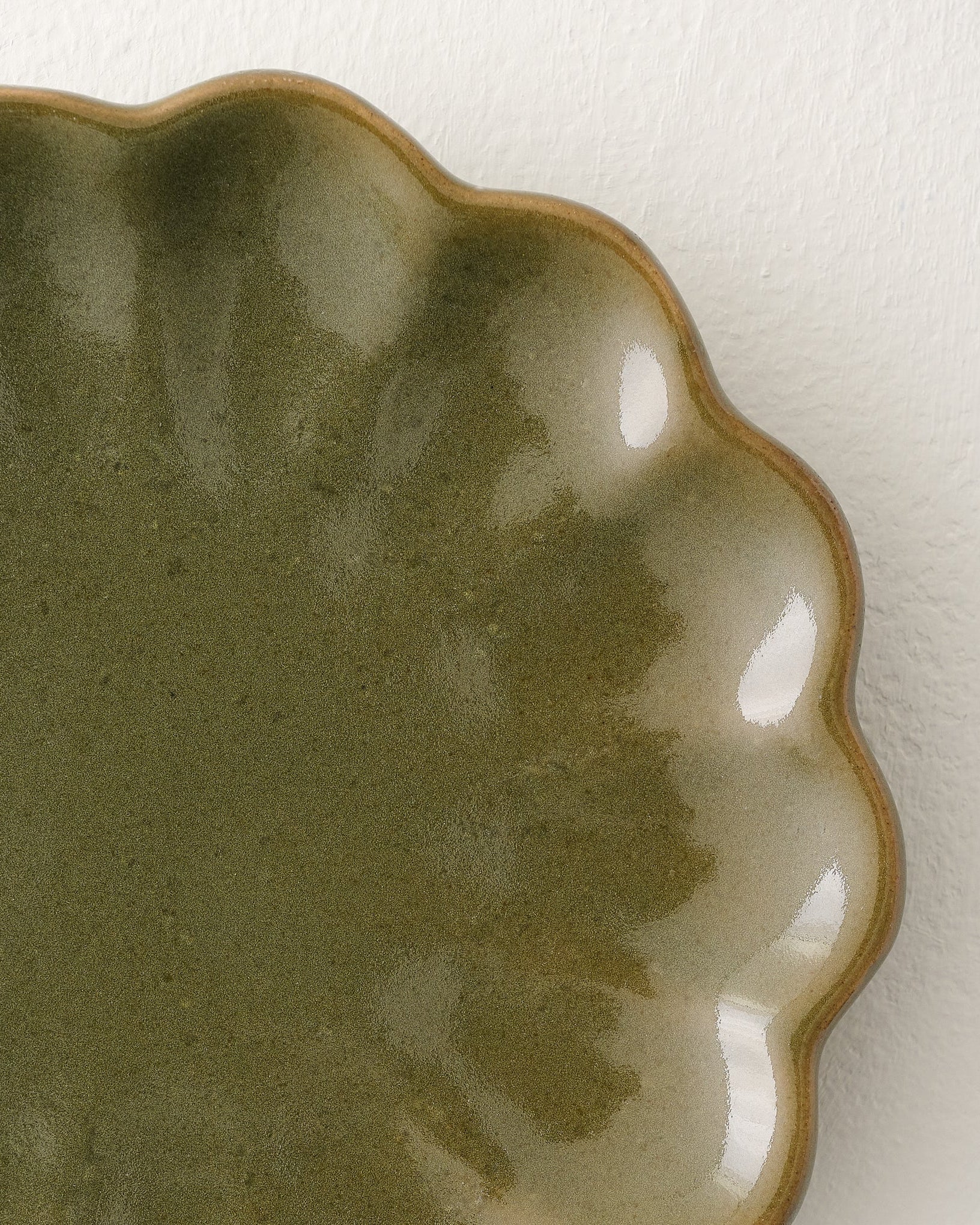 Sage Scalloped Edge Coaster Set of Four