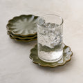 Sage Scalloped Edge Coaster Set of Four