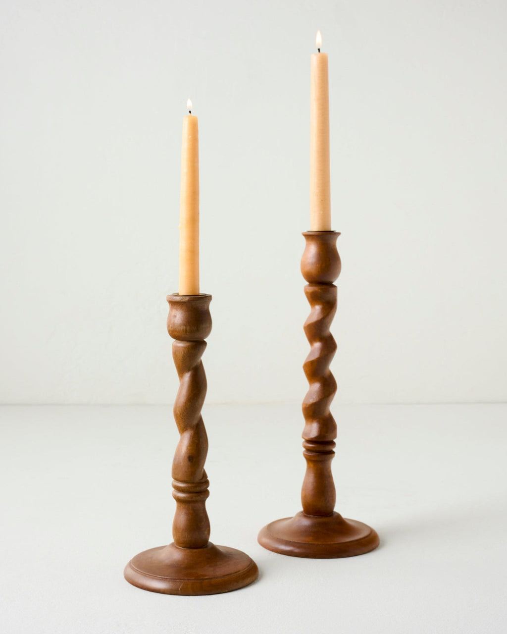 Wooden Barley Twist Taper Holder