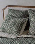 Flora Block Print Pillow Sham - Dusty Green