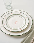 Green Luna Floral Salad Plate