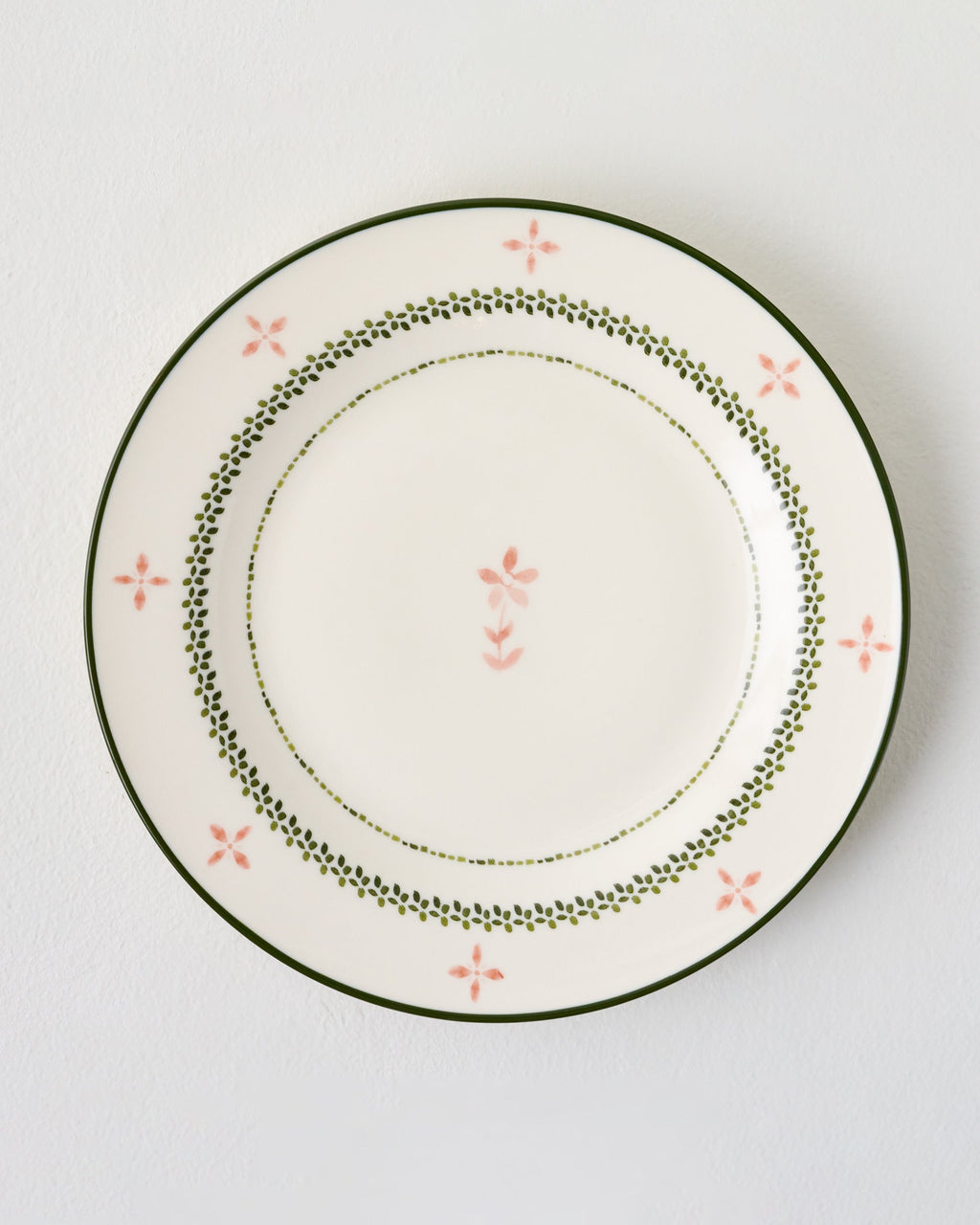 Green Luna Floral Salad Plate