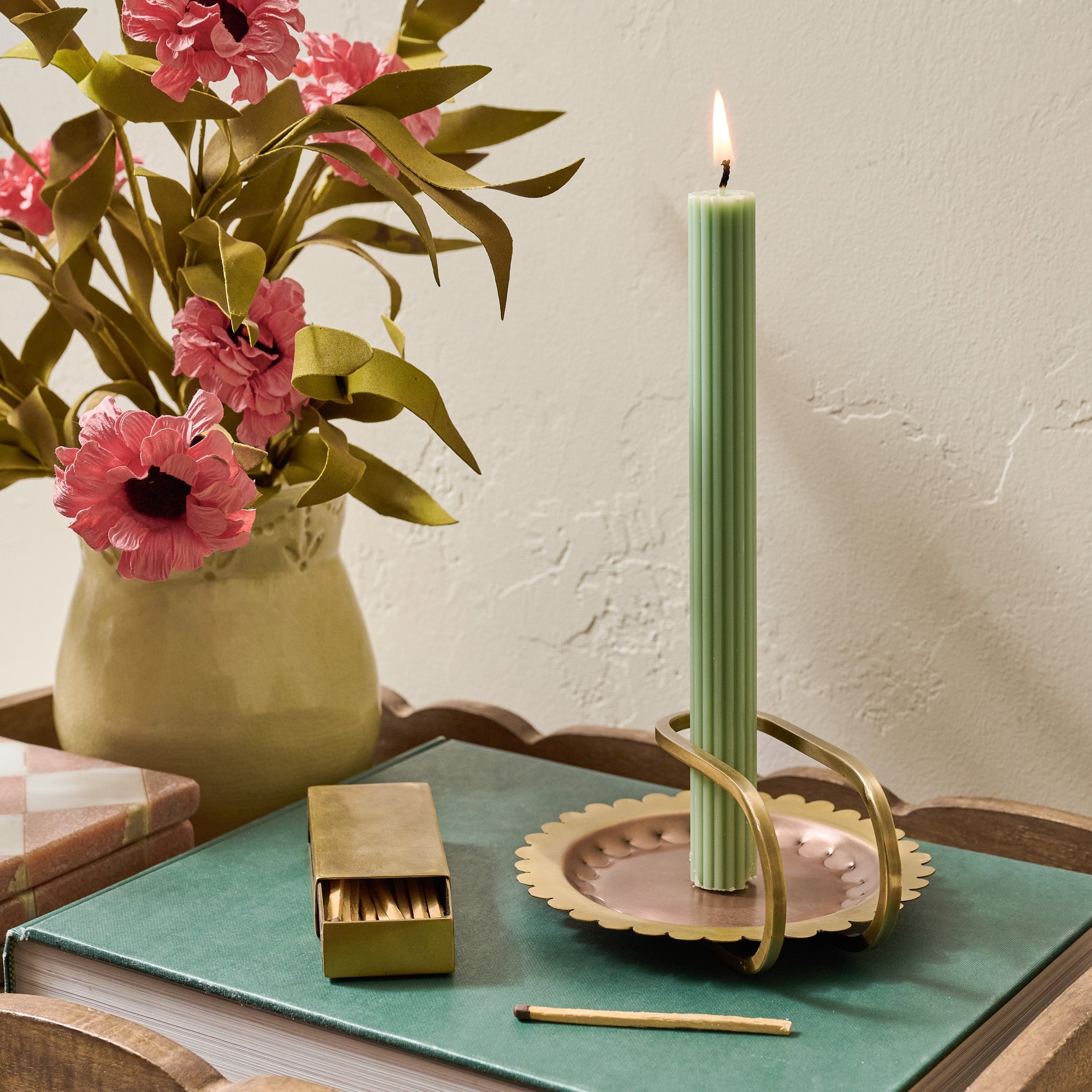 Hammered Copper and Brass Candle Holder