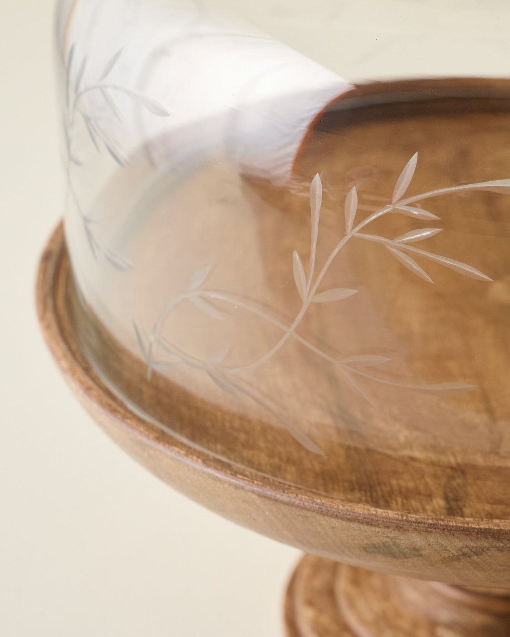 Eliane Etched Glass Cake Stand
