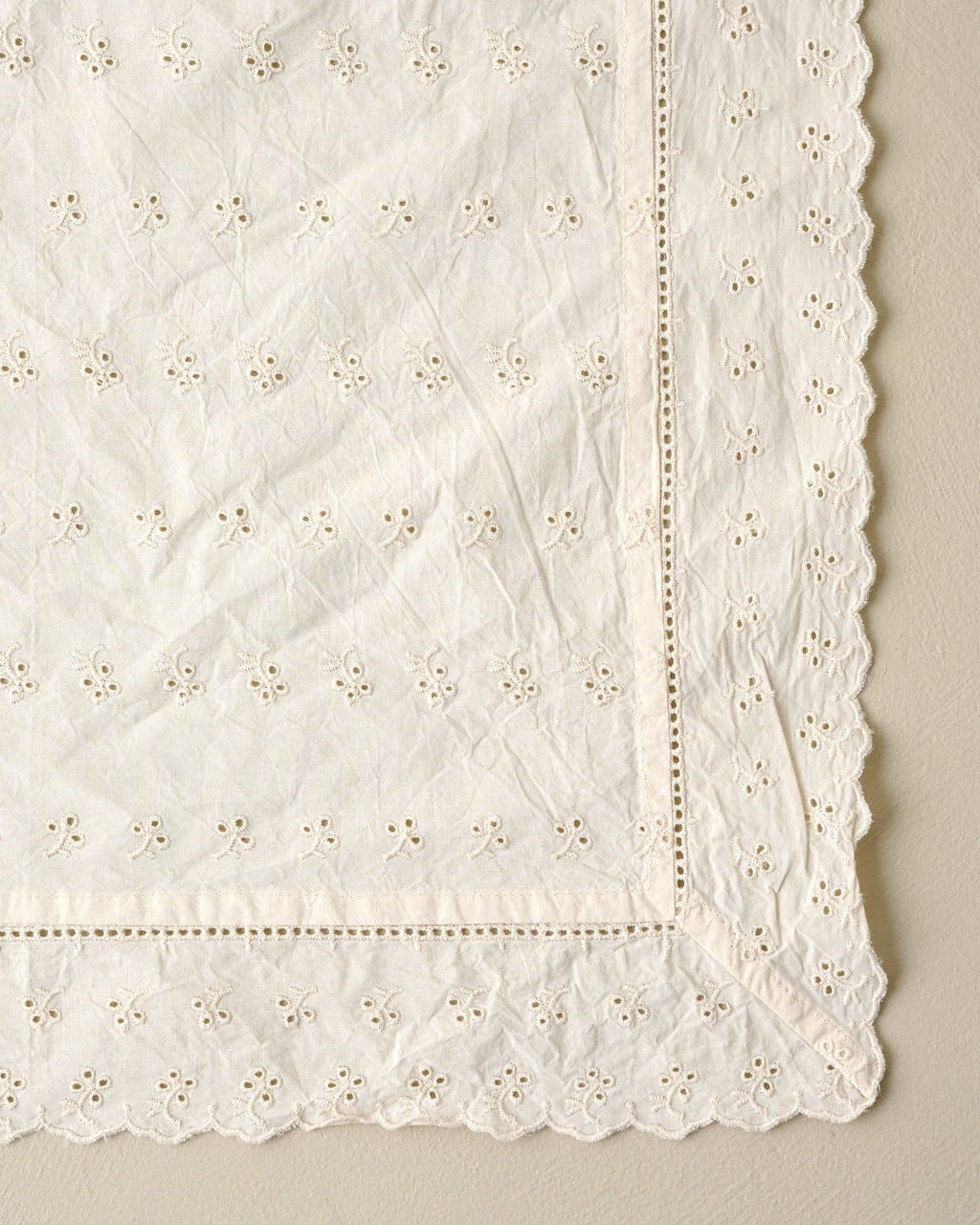 Antique White Eyelet Napkin Set of Four
