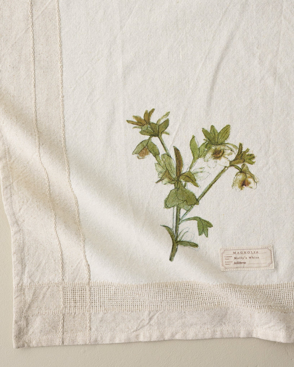 Magnolia Molly's White Garden Tea Towel