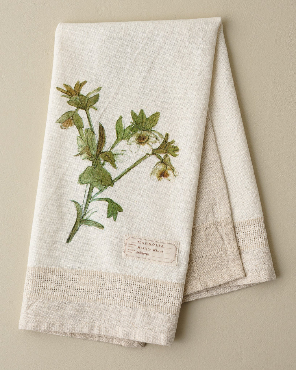 Magnolia Molly's White Garden Tea Towel