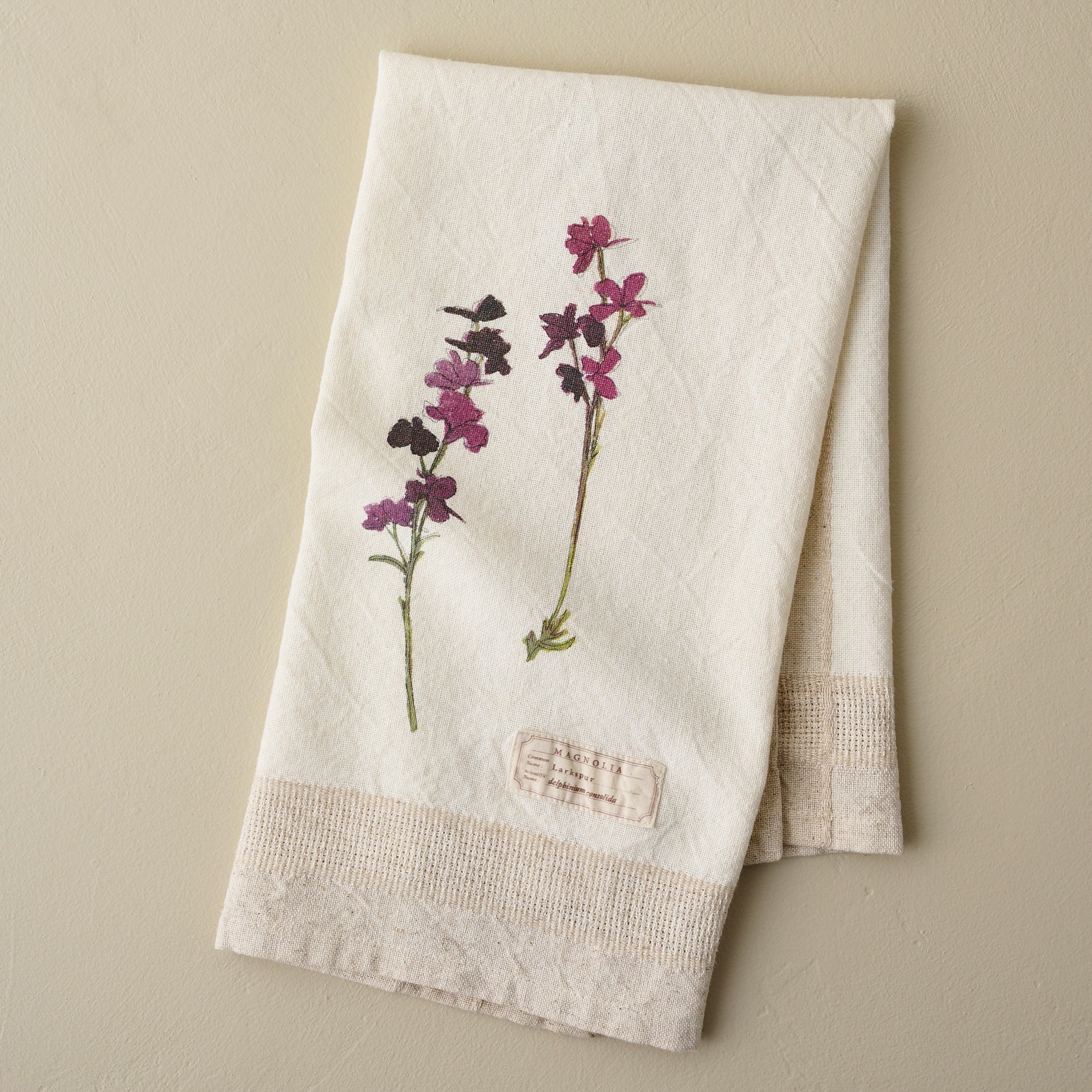Magnolia Larkspur Garden Tea Towel