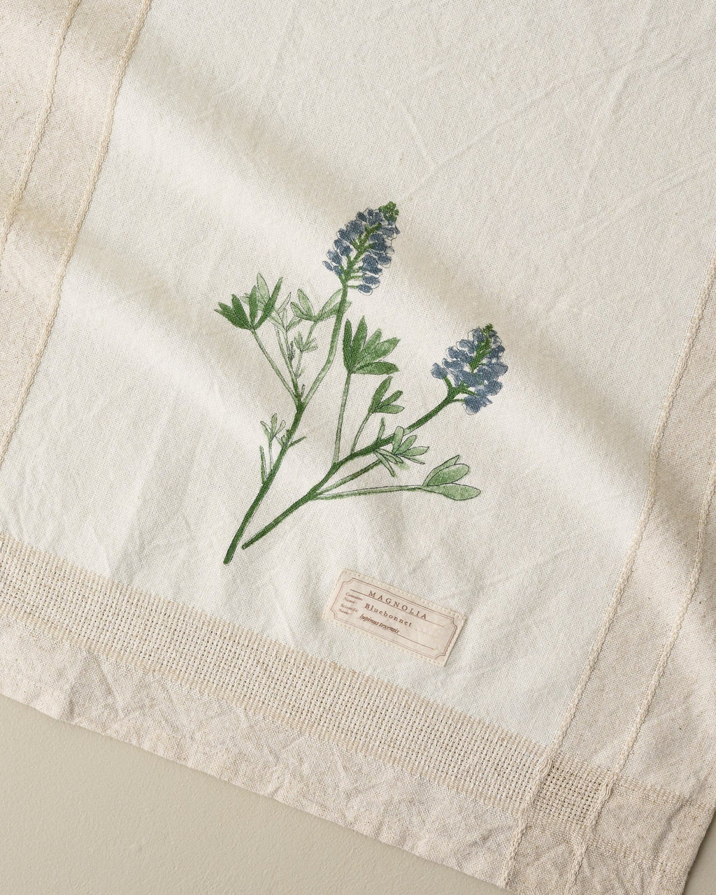 Magnolia Bluebonnet Garden Tea Towel