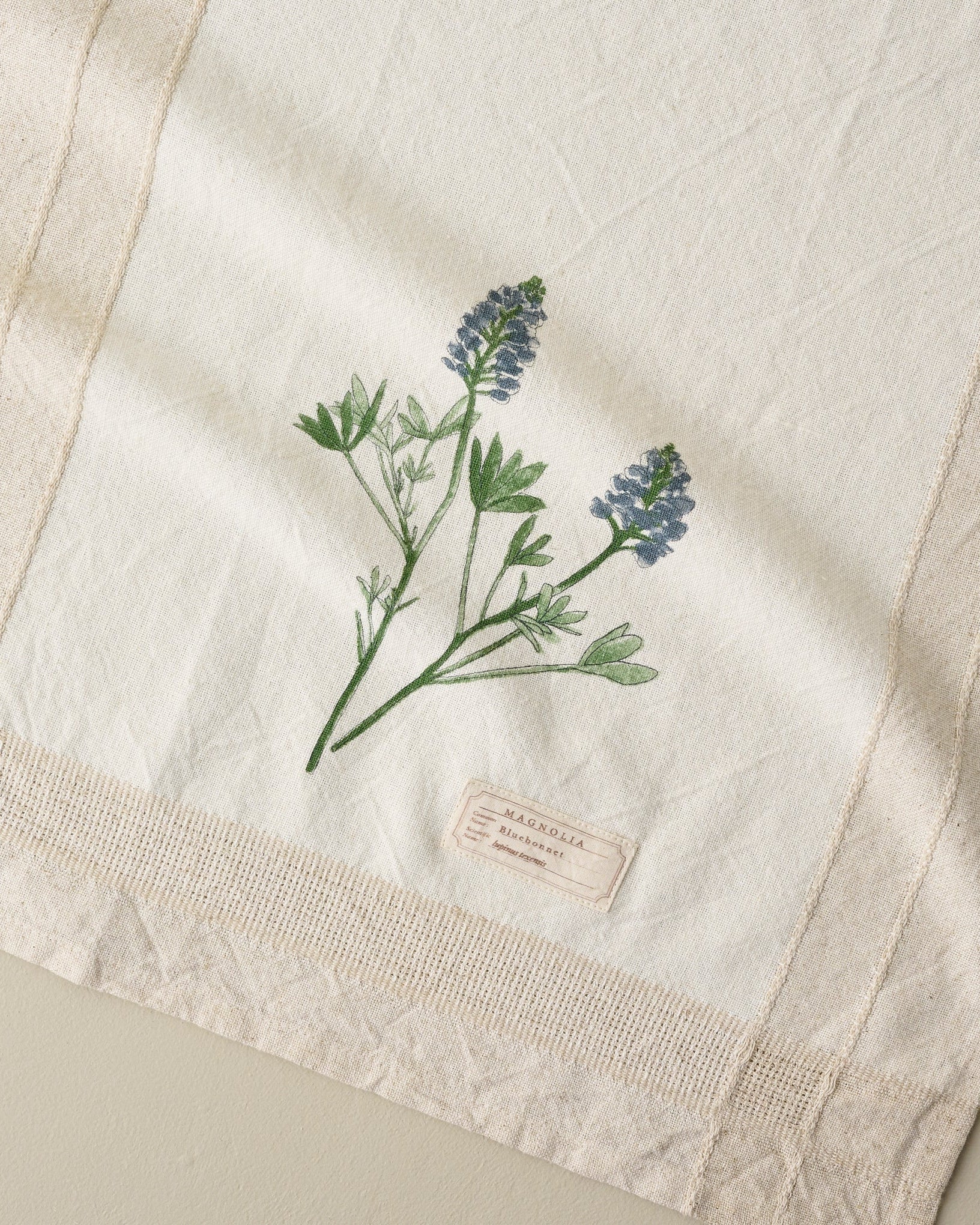 Magnolia Bluebonnet Garden Tea Towel