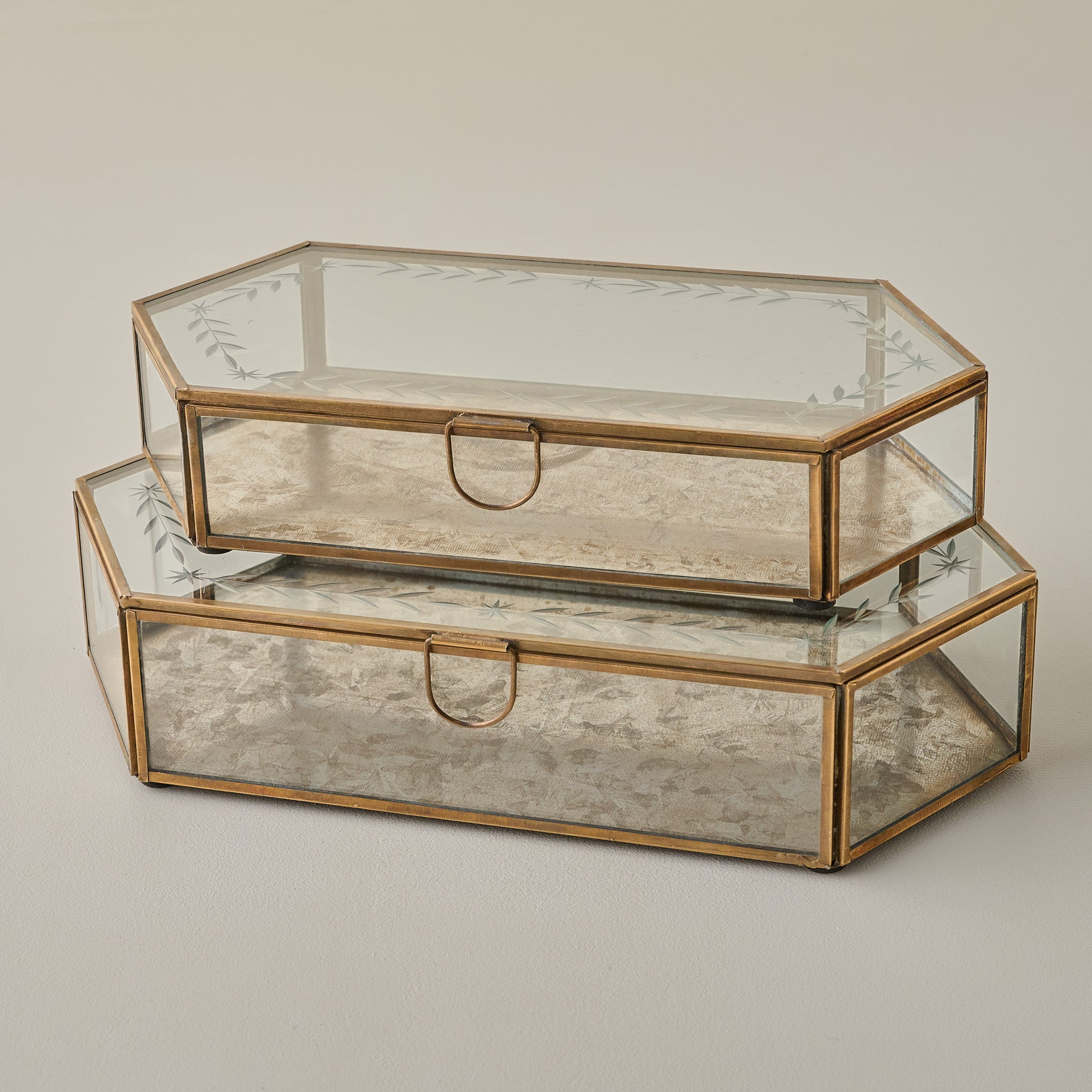 Delores Etched Glass Box