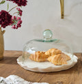 French White Ruffle Cake Plate + Dome