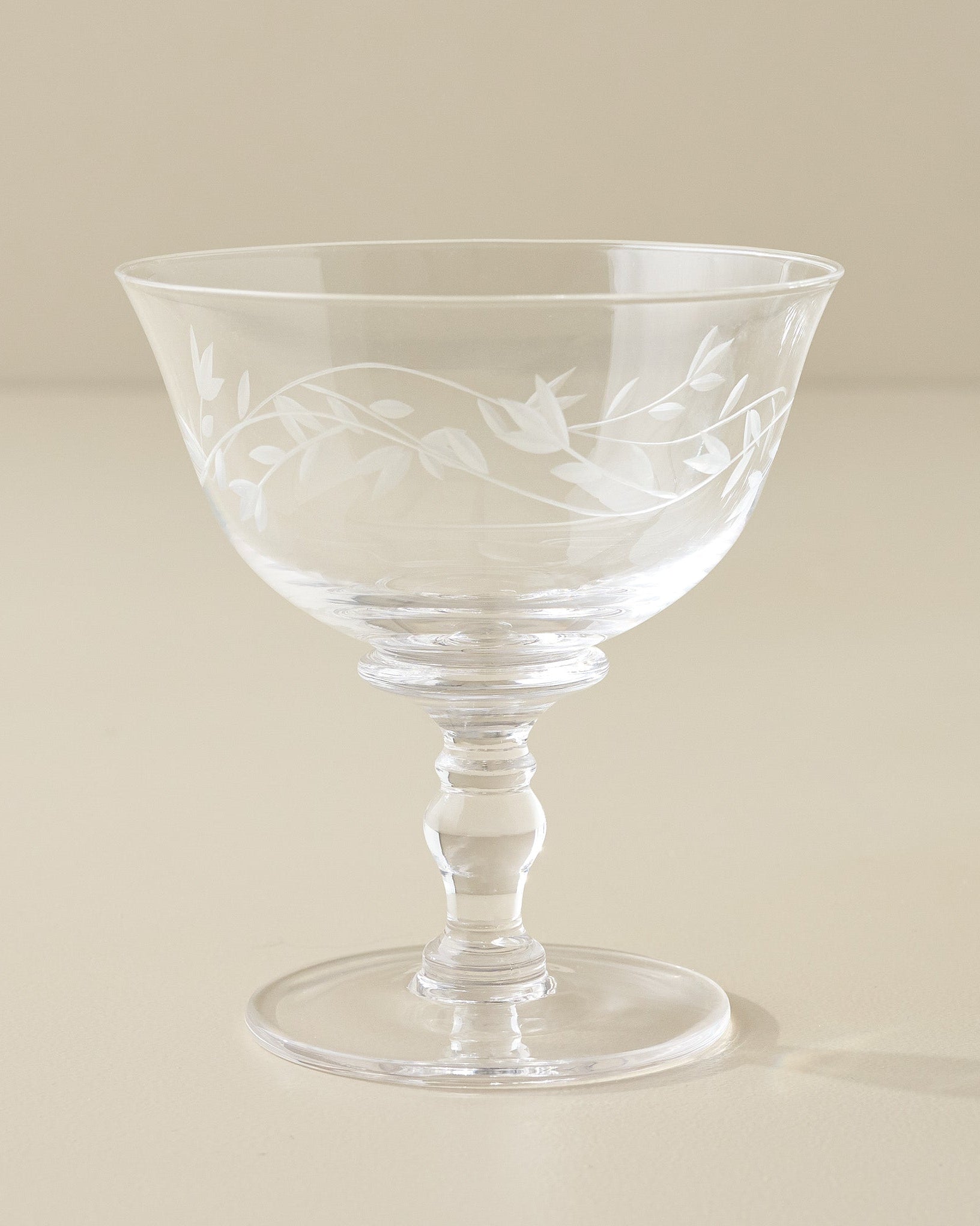 Vintage-Inspired Etched Glass Coupe