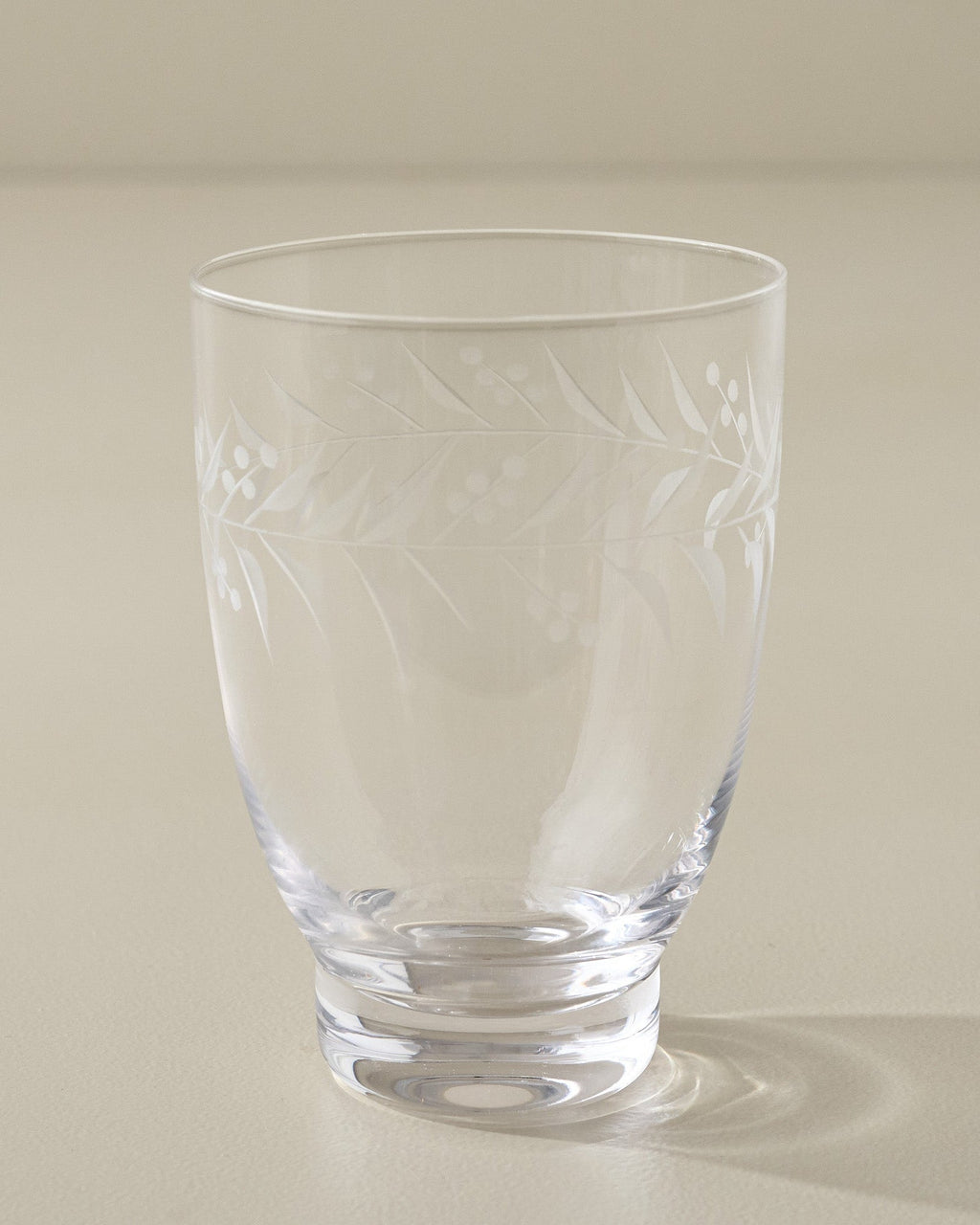 Vintage-Inspired Etched Glass Tumbler