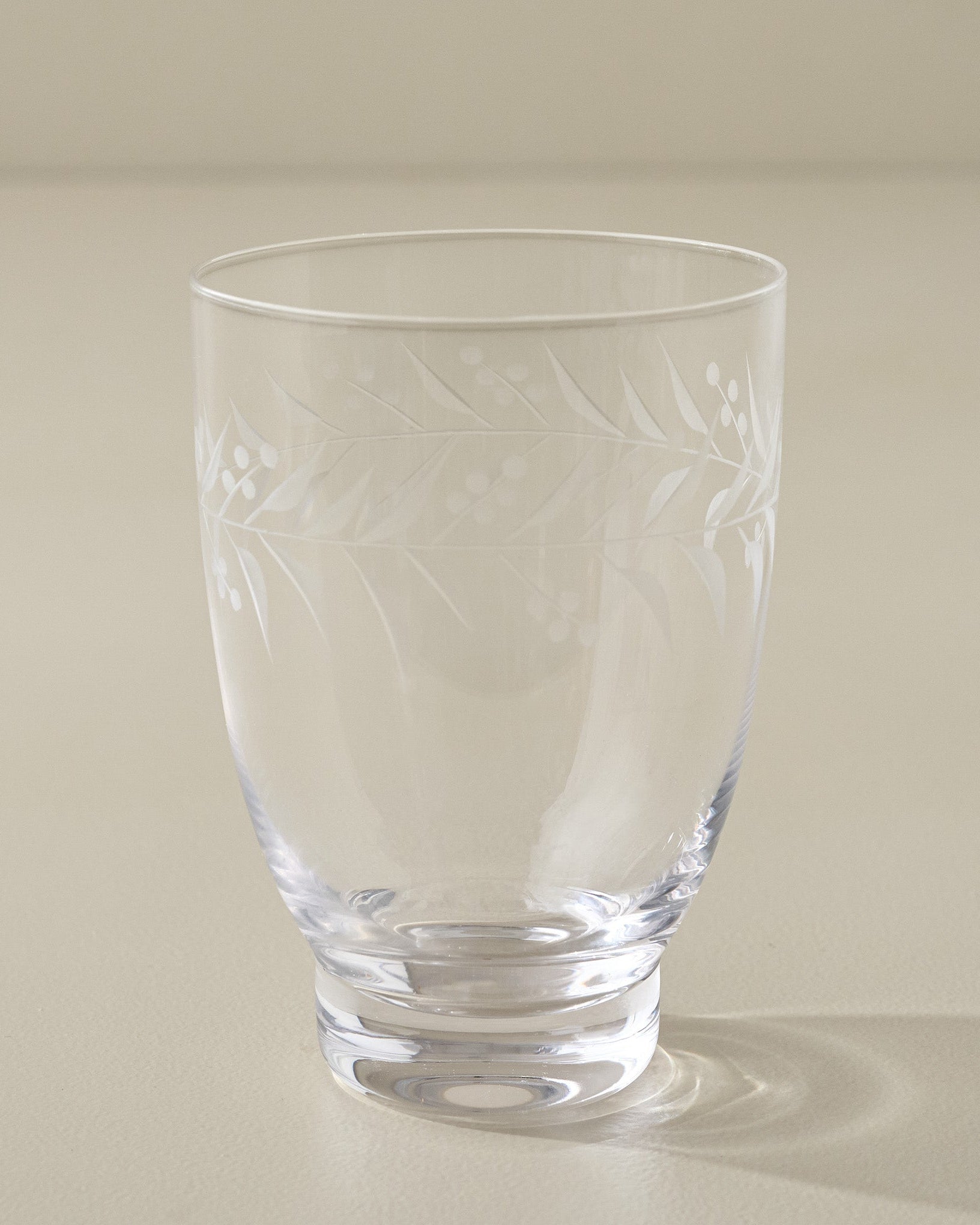 Vintage-Inspired Etched Glass Tumbler