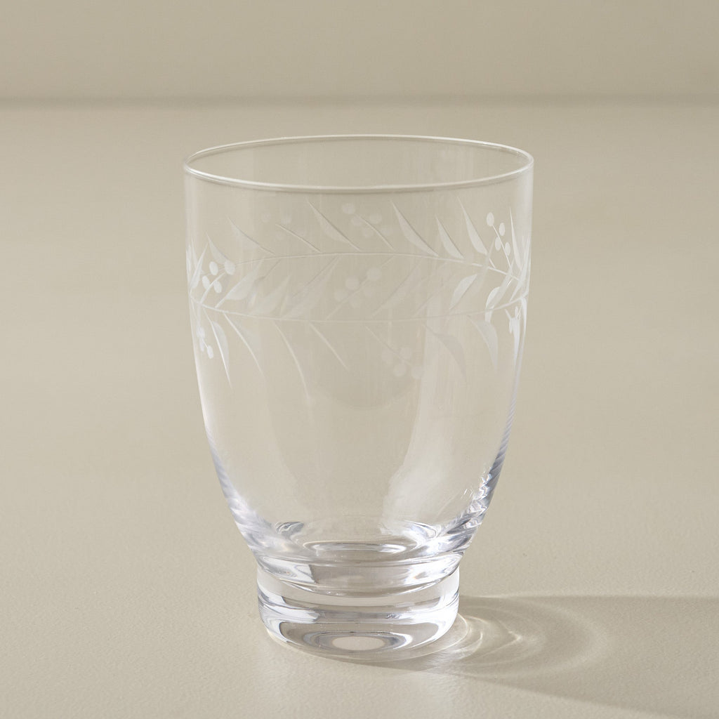 Vintage-Inspired Etched Glass Drinkware Bundle