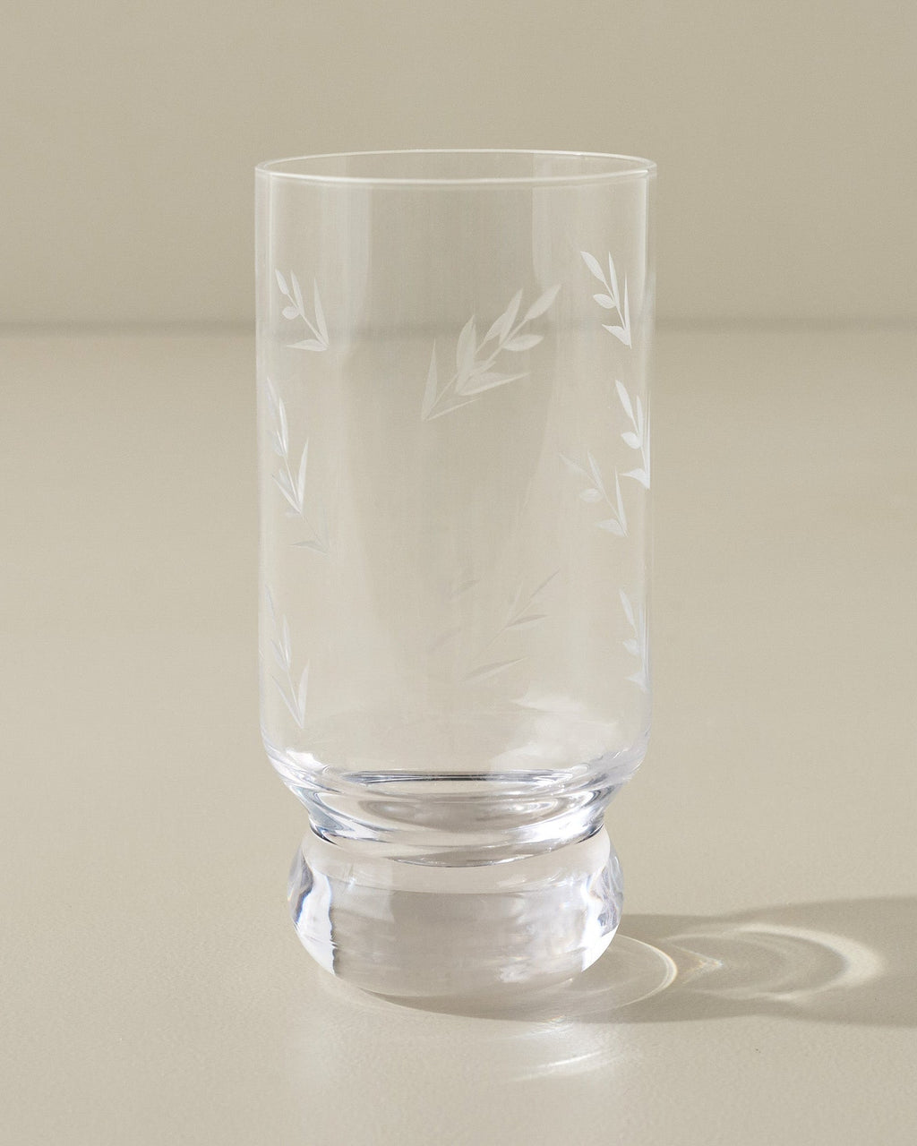 Vintage-Inspired Etched Glass Tumbler