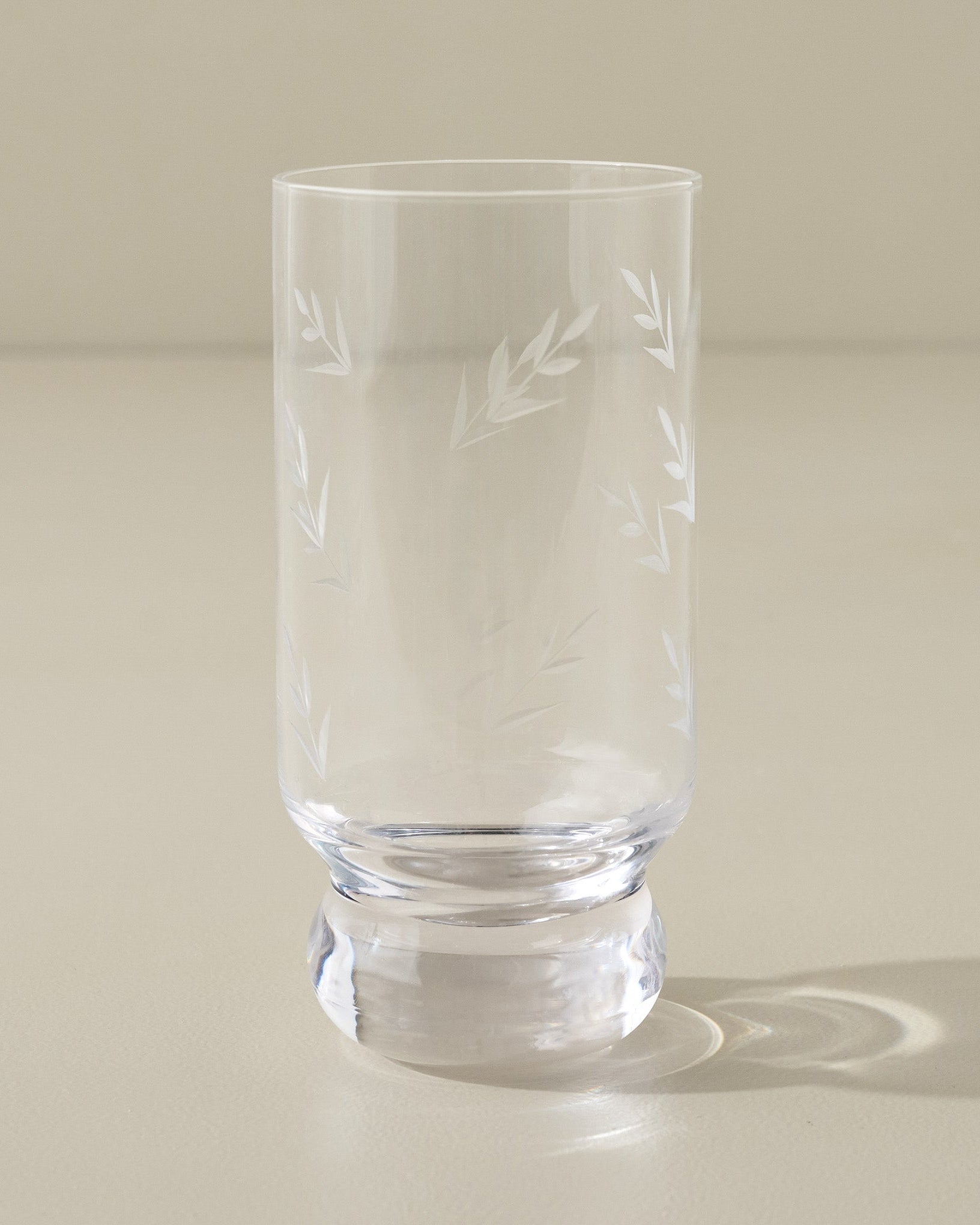 Vintage-Inspired Etched Glass Tumbler