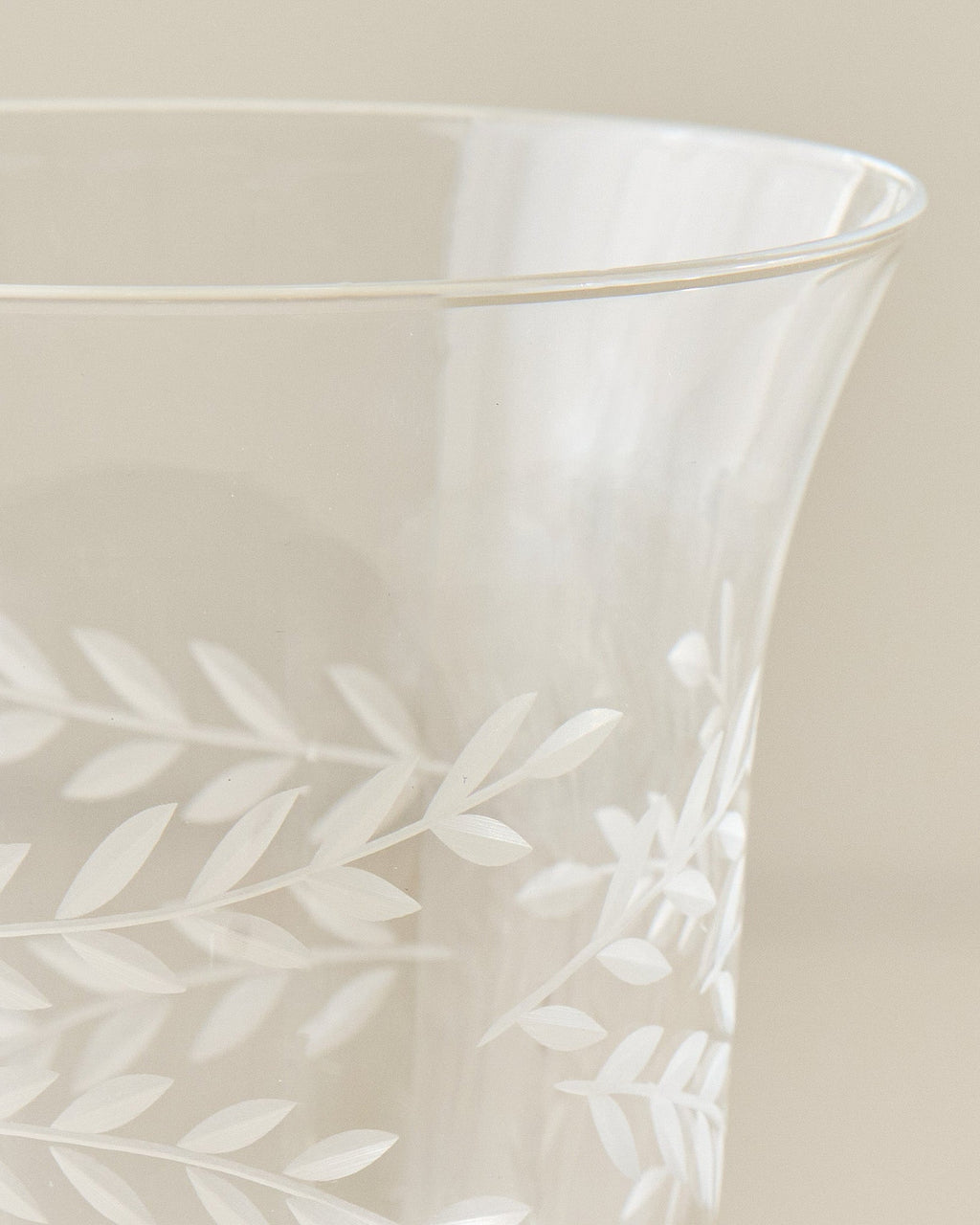 Vintage-Inspired Etched Glass Wine Glass