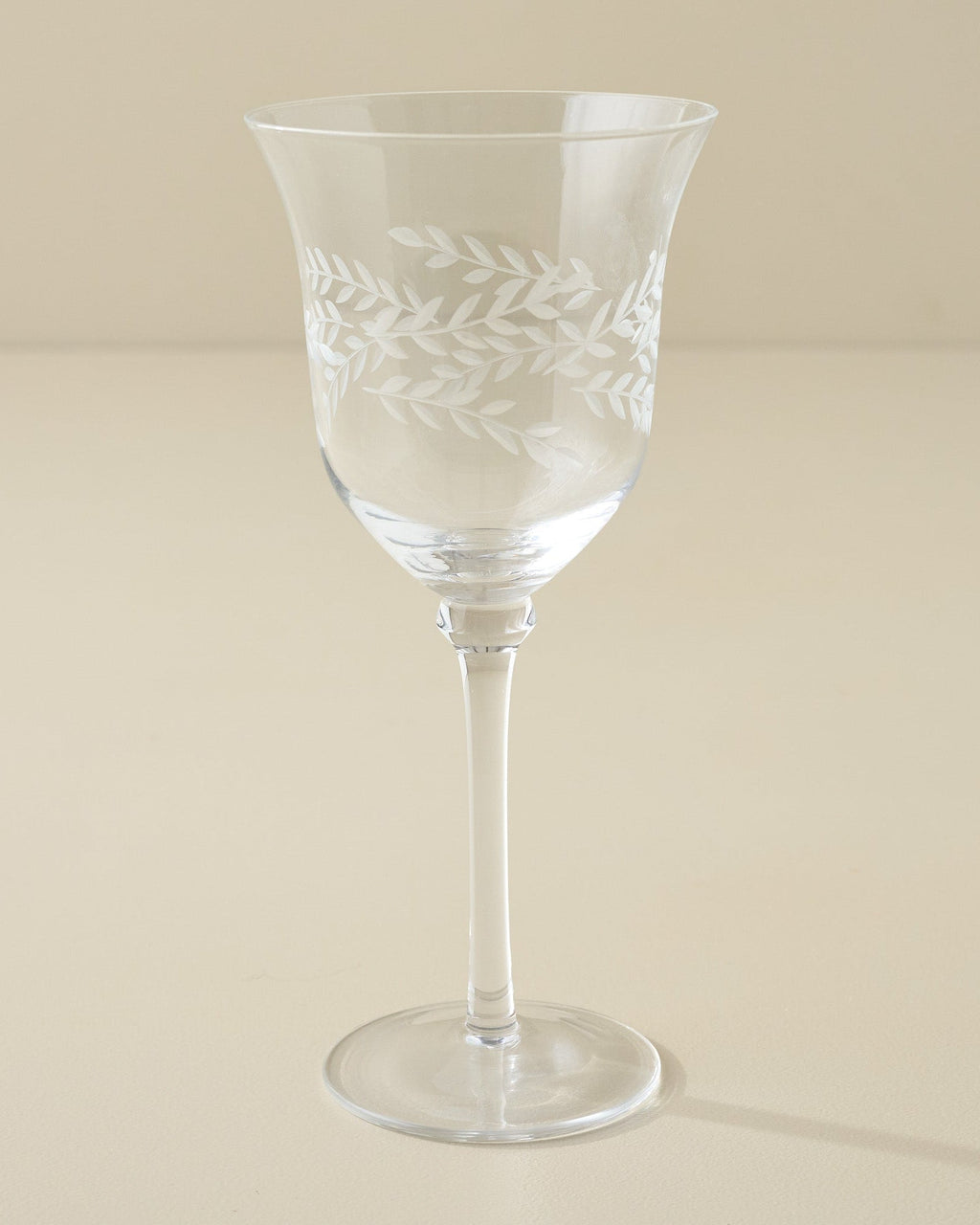 Vintage-Inspired Etched Glass Wine Glass