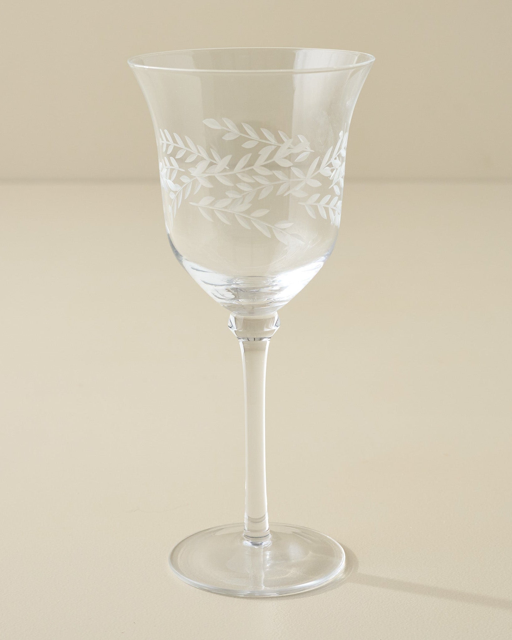 Vintage-Inspired Etched Glass Wine Glass
