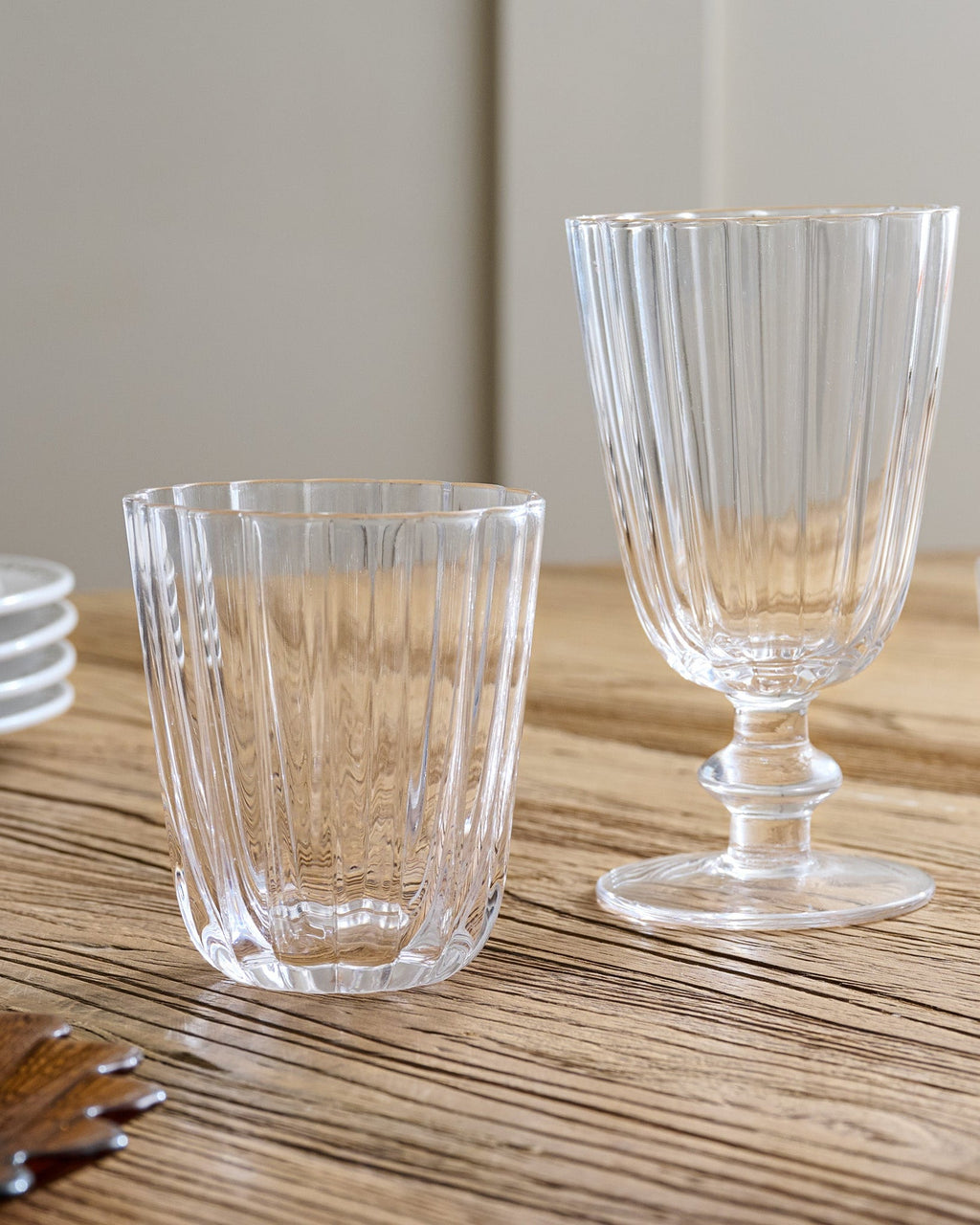 Scalloped Rim Glass Tumbler