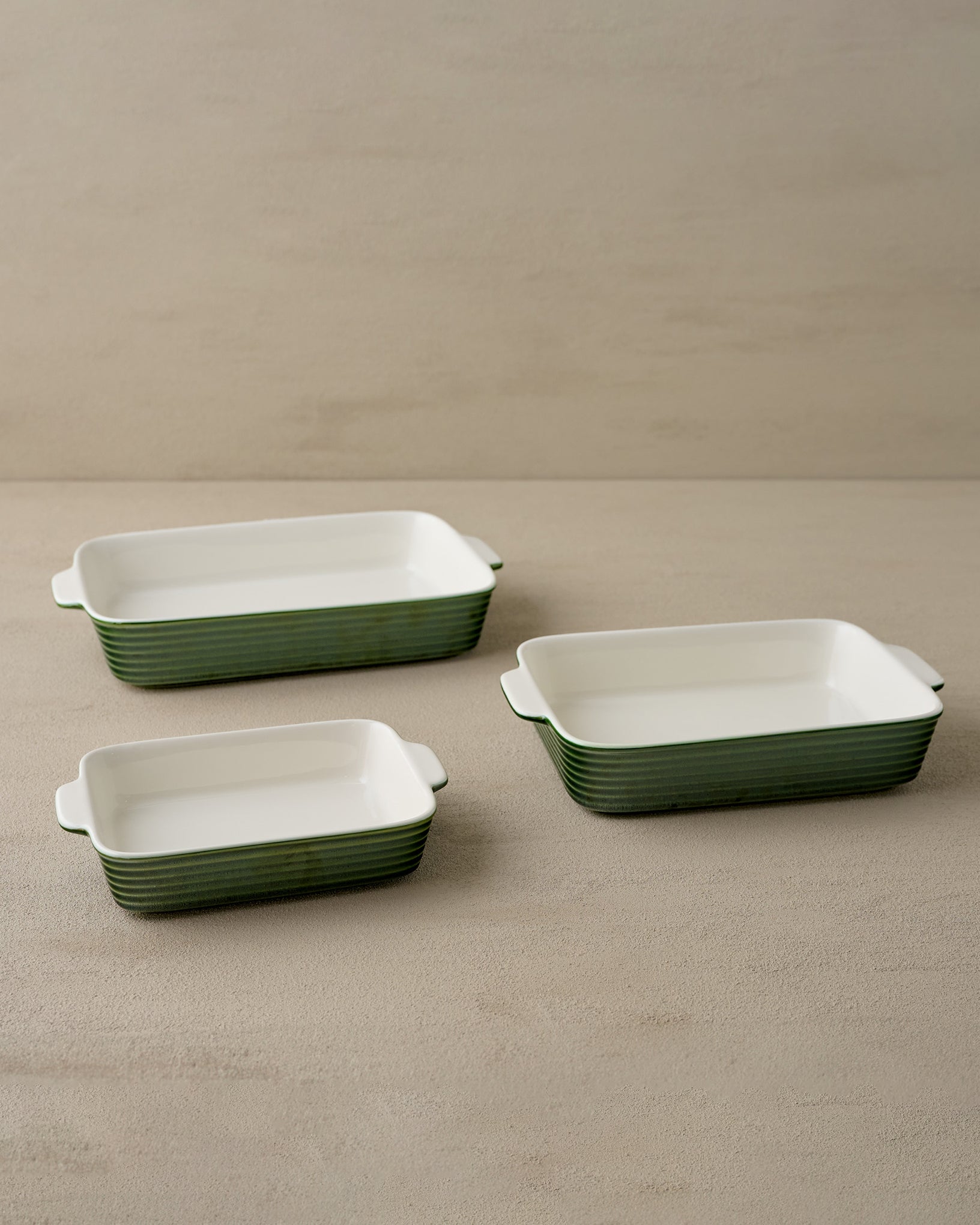 The Cottage Collection Forest Green Baking Dish Set of Three