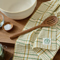 Green Windowpane Plaid Tea Towel