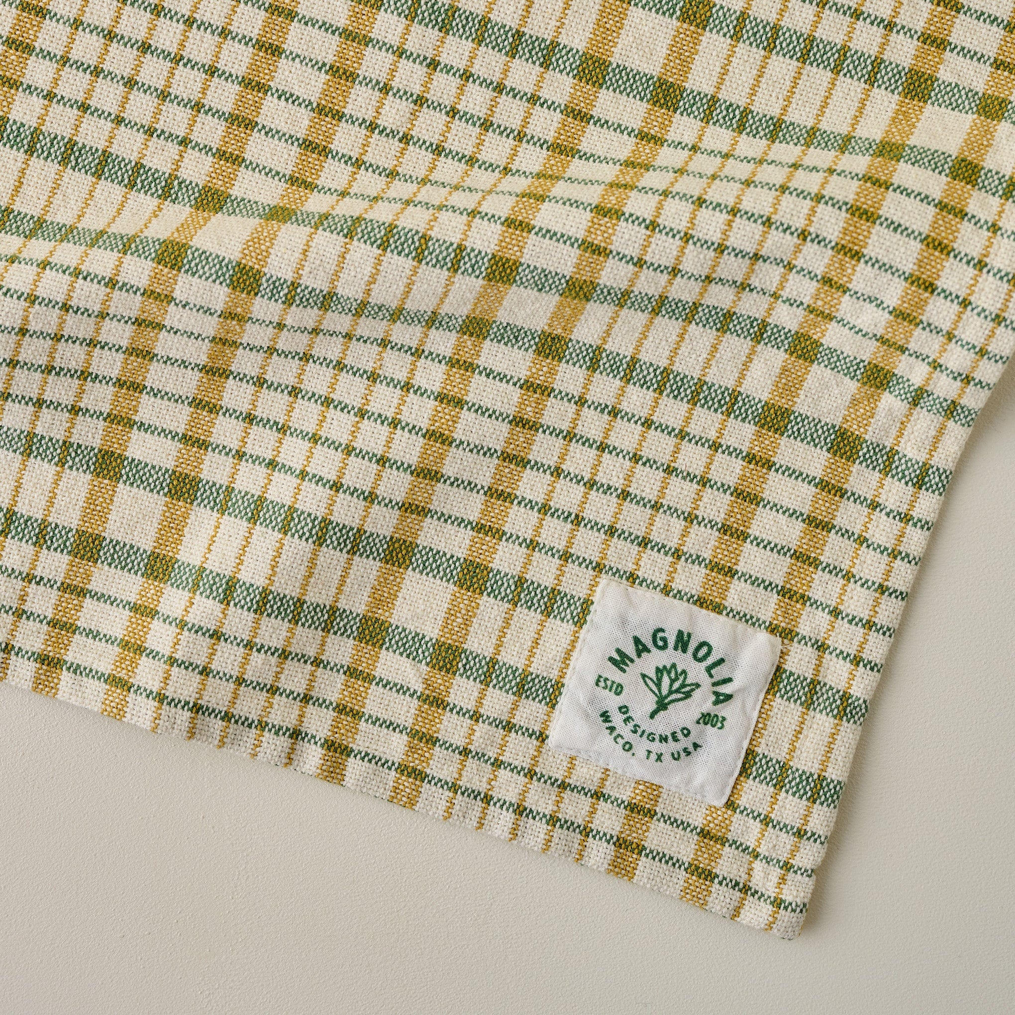 Green Windowpane Plaid Tea Towel