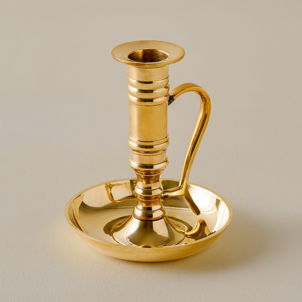 Solid Brass Chamberstick Candle Holder